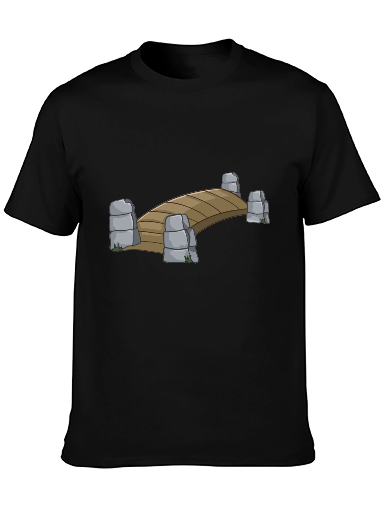 Black Bridge Graphic T-Shirt - Cool Cartoon Design view 3
