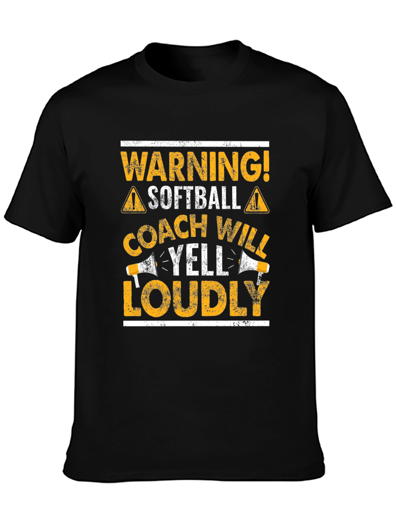 Black Warning Softball Coach Graphic T-Shirt view 3