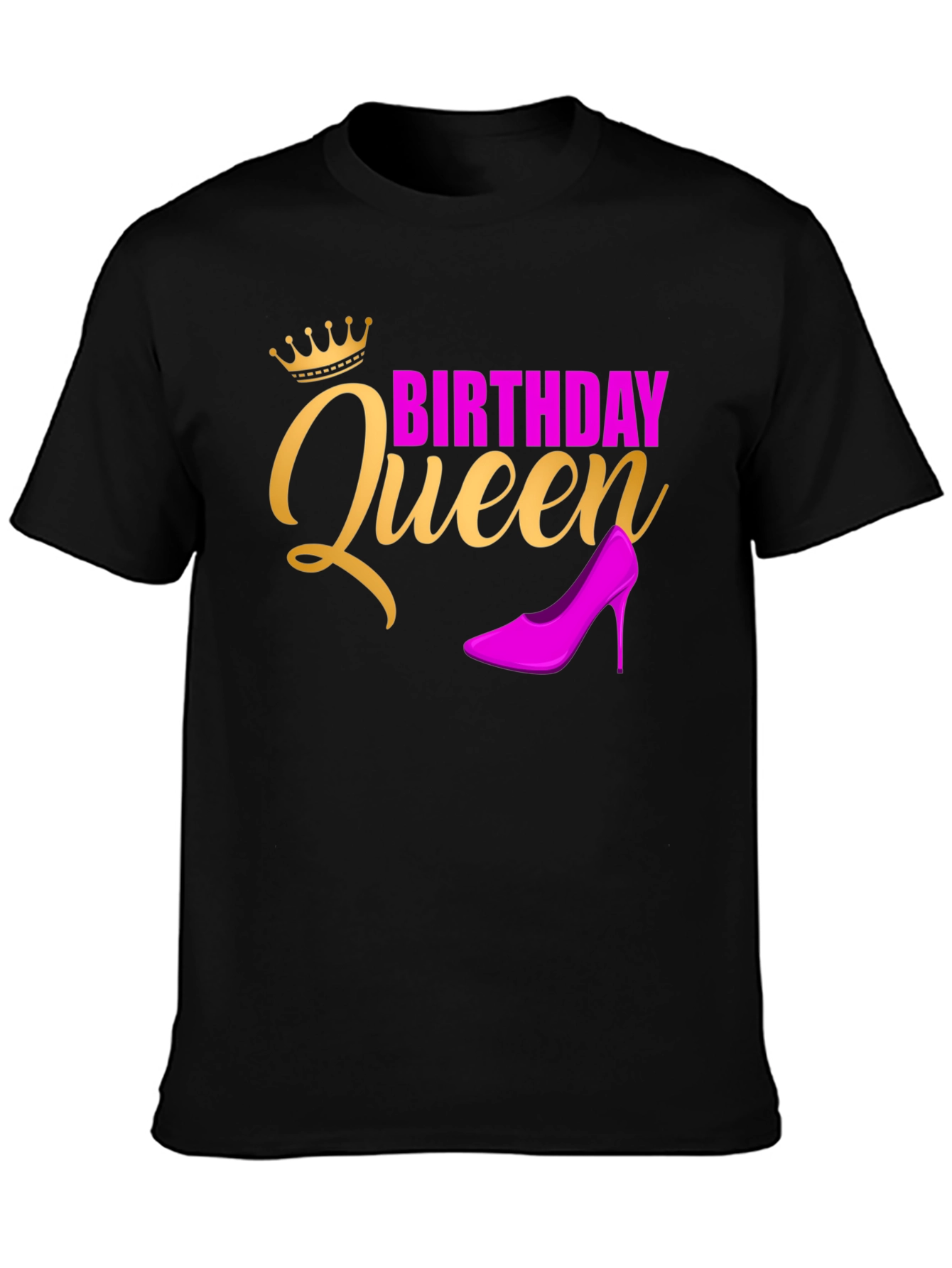 Black Birthday Queen T-Shirt view 3