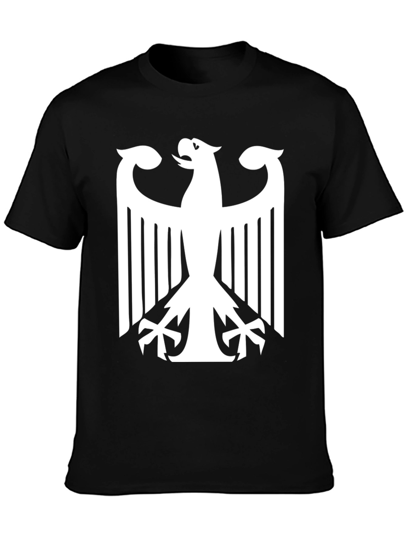 Black German Eagle Graphic Tee - Black Cotton Blend view 3