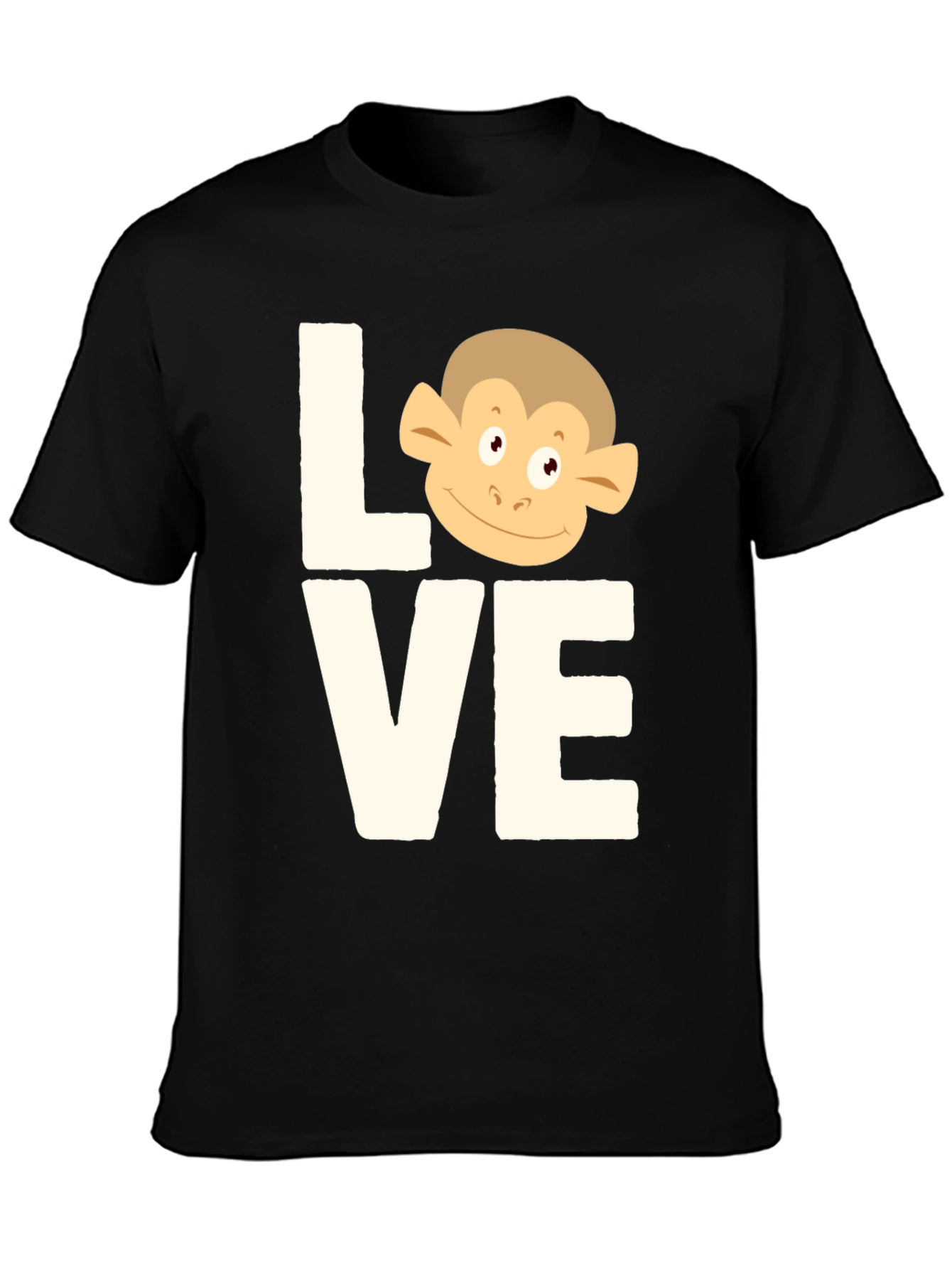 Black Love Monkey T-Shirt - Cute Graphic Tee view 3