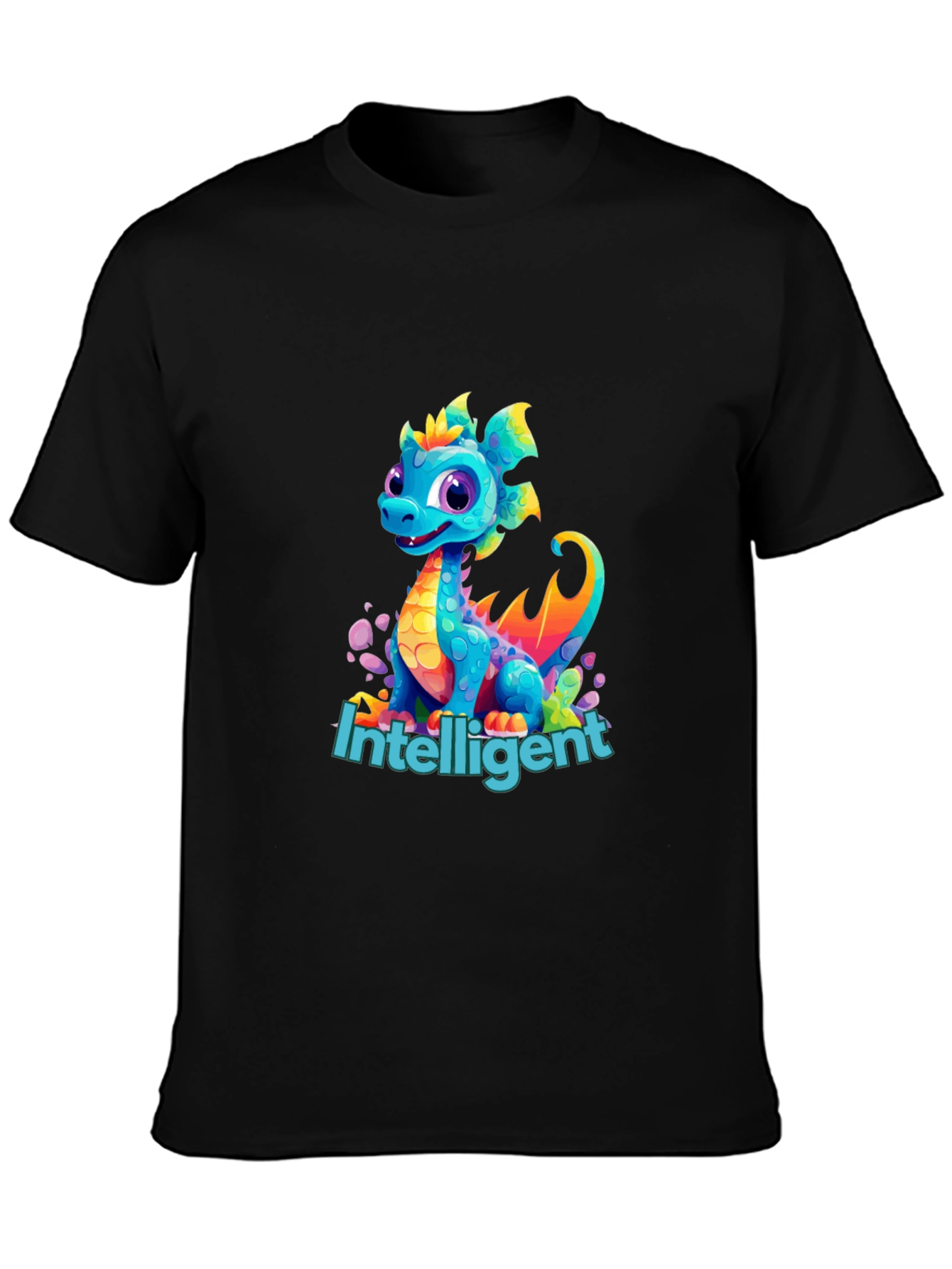 Black Intelligent Dragon Graphic Tee view 3