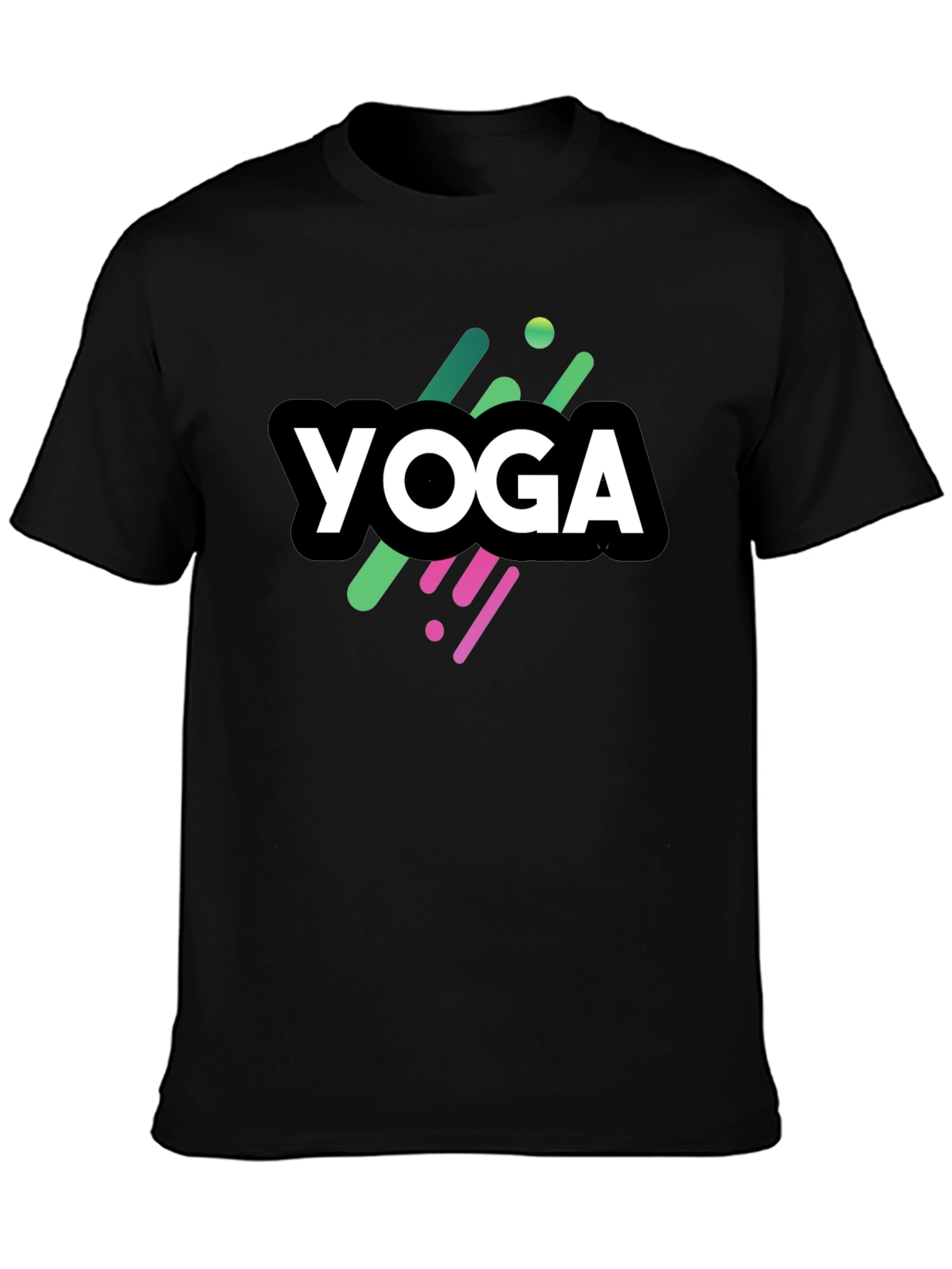 Black Yoga Graphic Black T-Shirt view 3
