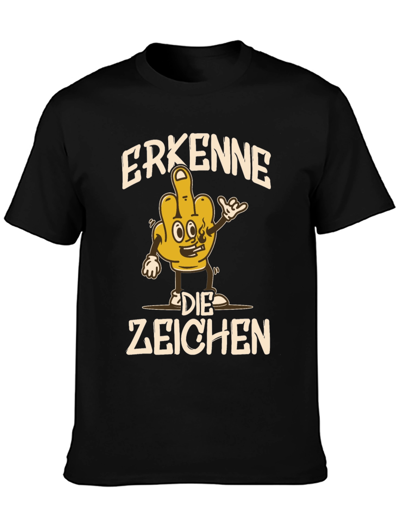 Black Erkenne Die Zeichen Graphic Tee view 3