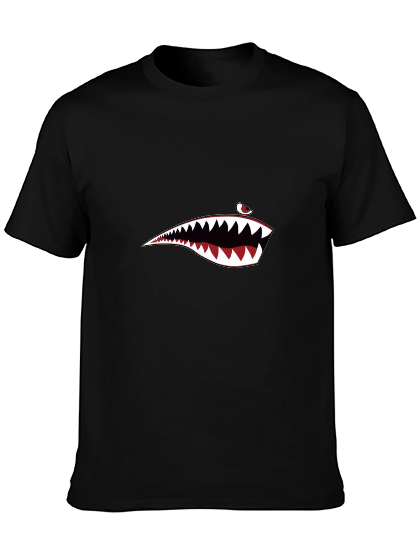 Black Shark Mouth Graphic Tee - Men's Black T-Shirt view 3