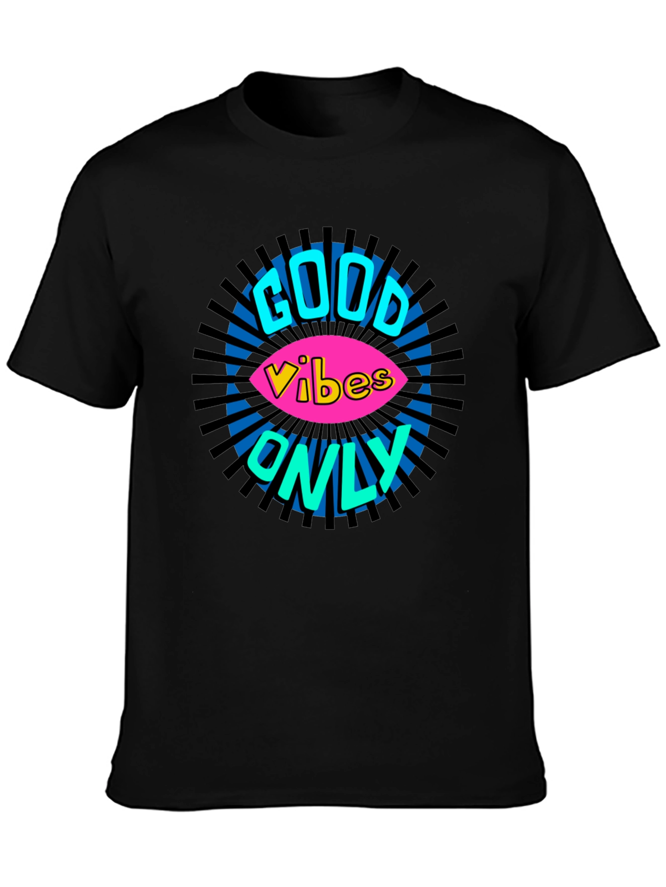 Black Good Vibes Only Graphic T-Shirt - Black view 3