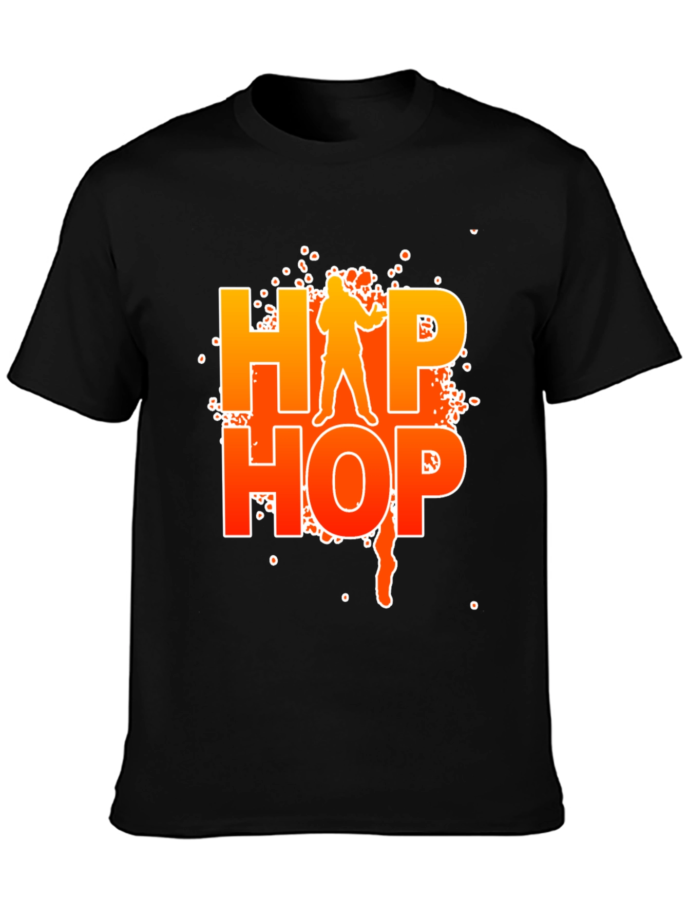Black Hip Hop Graphic Black T-Shirt view 3