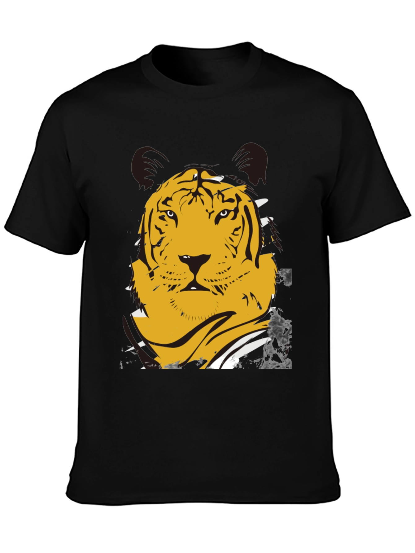 Black Bold Tiger Graphic T-Shirt - Men's Black Tee view 3