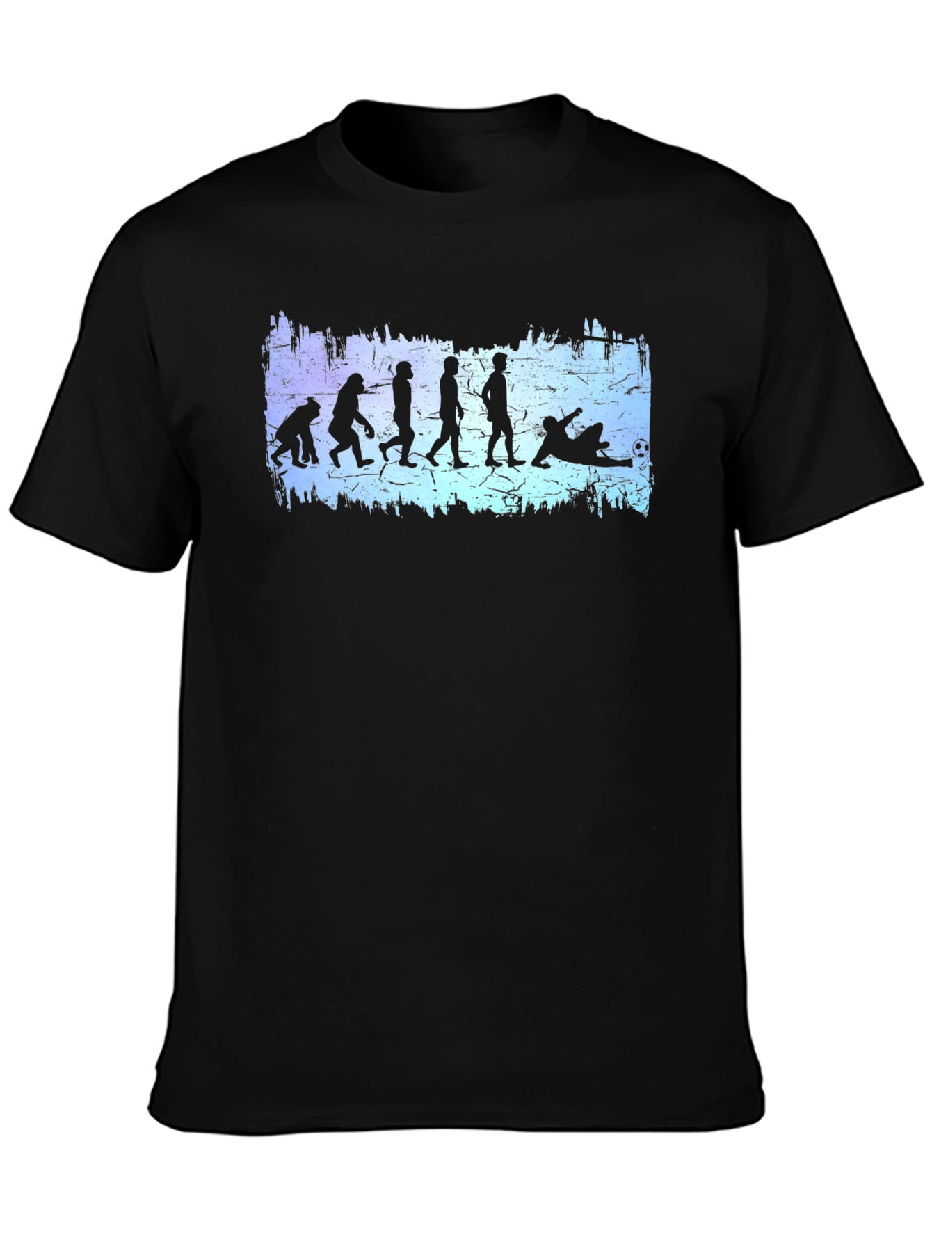 Black Soccer Evolution Graphic Tee - Black Cotton T-Shirt view 3