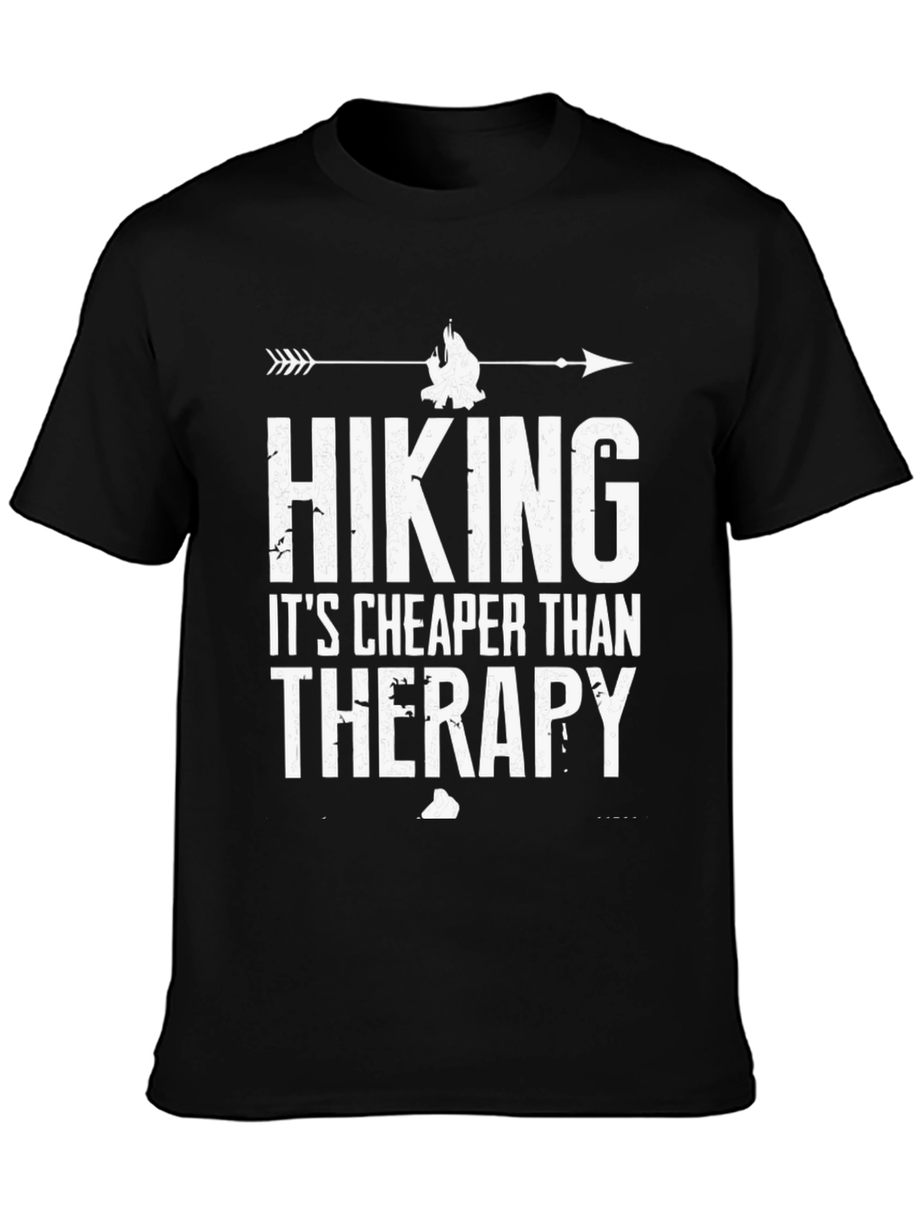 Black Hiking Cheaper Than Therapy Graphic Tee view 3
