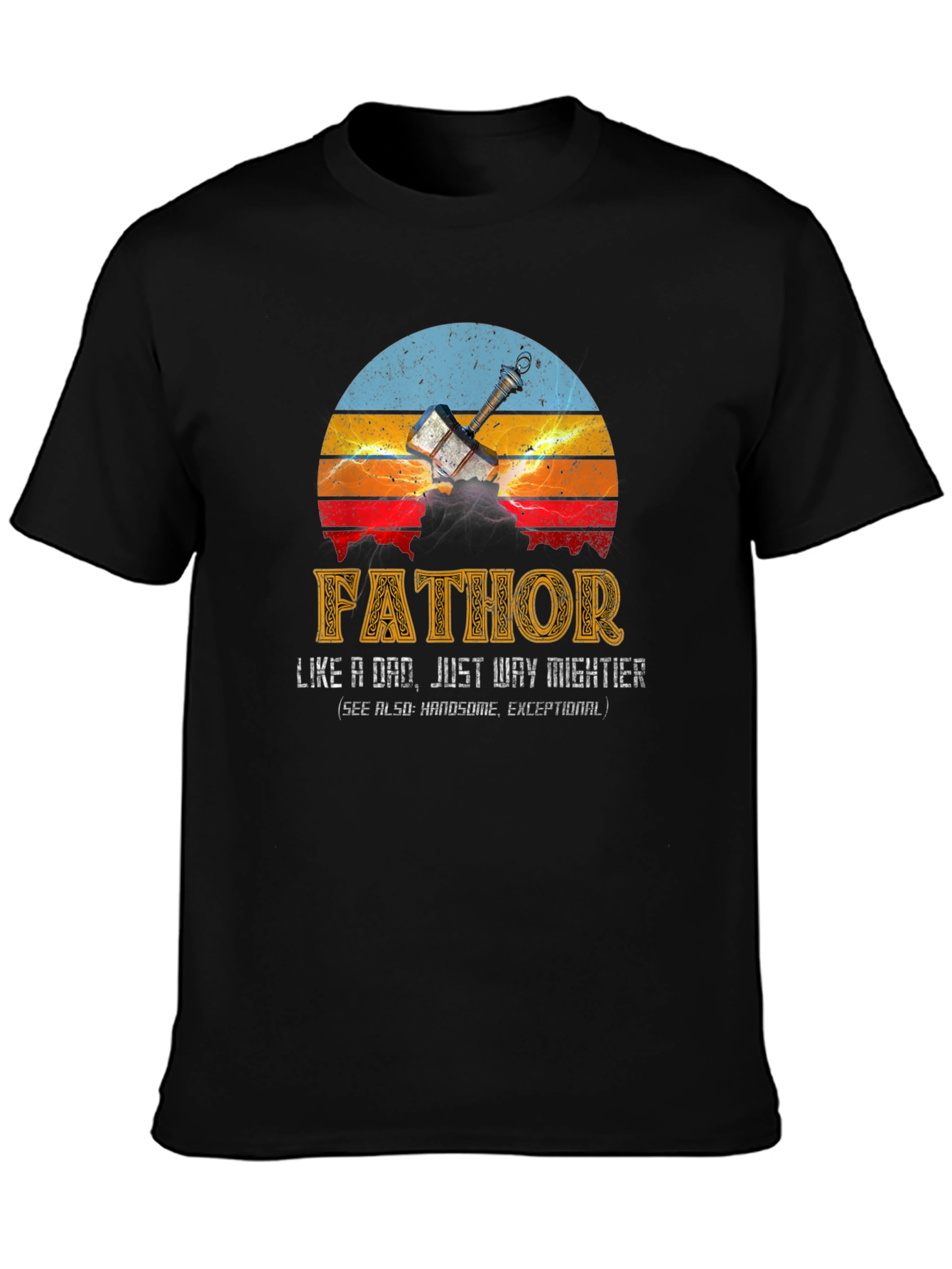 Black Fathor Like a Dad T-Shirt view 3