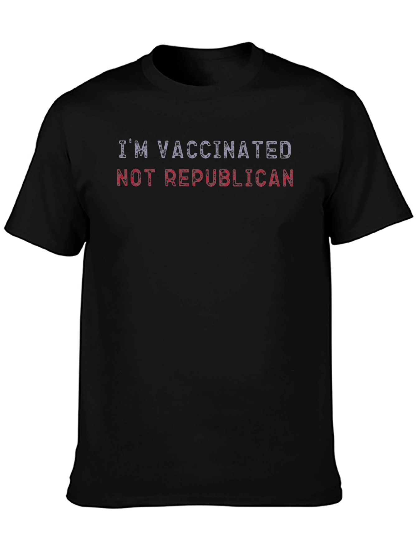 Black Vaccinated Not Republican Graphic Tee view 3