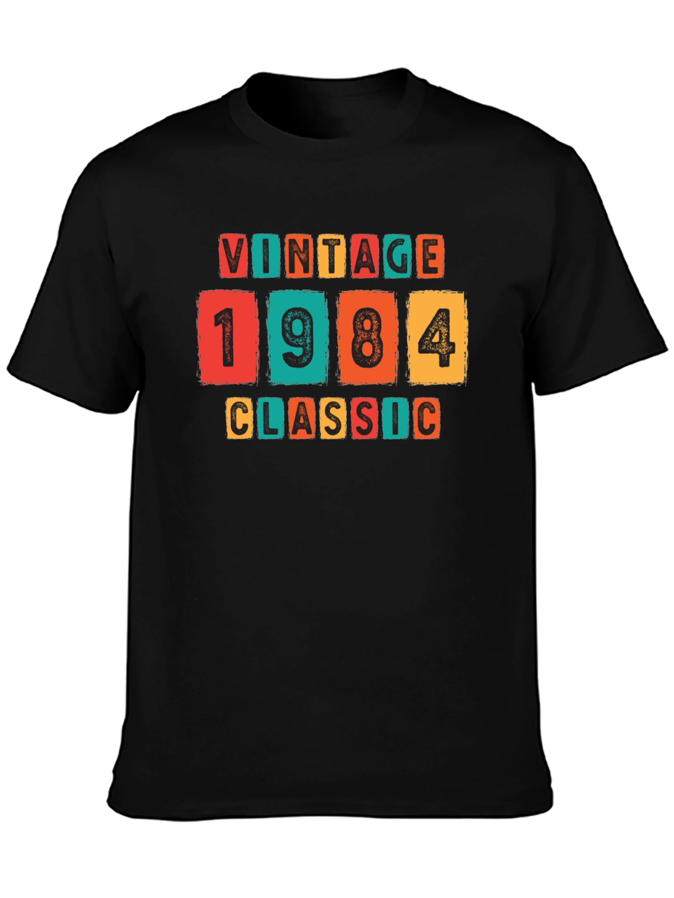 Black Vintage 1984 Classic Graphic T-Shirt view 3