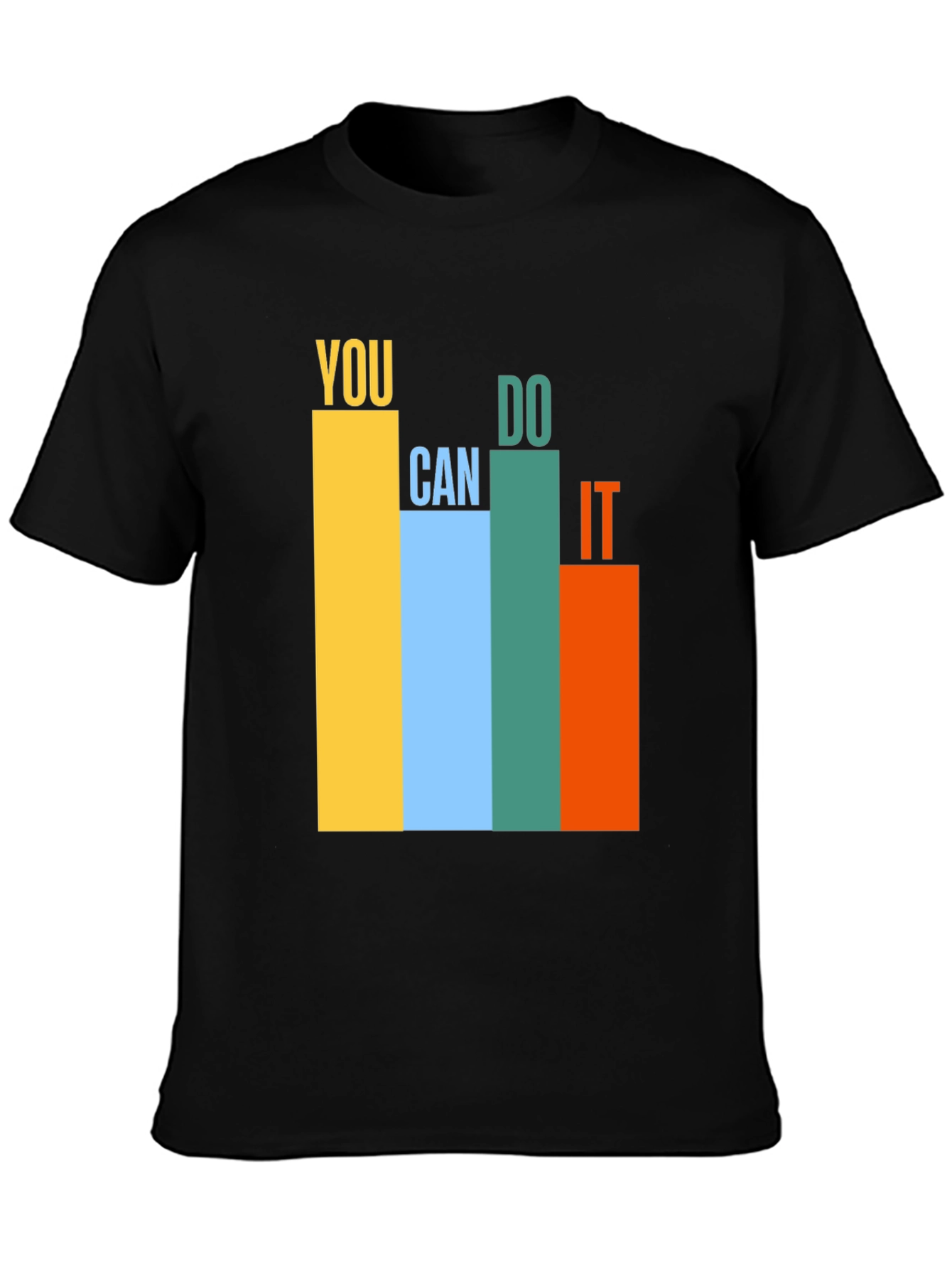 Black Motivational You Can Do It Graphic T-Shirt view 3