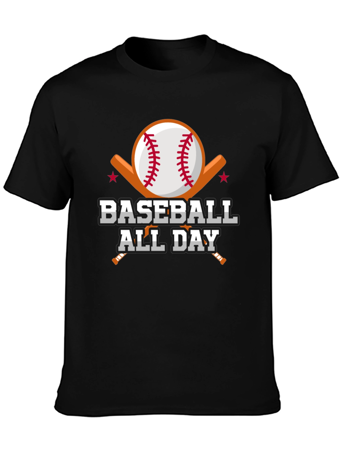 Black Baseball All Day Graphic Tee view 3