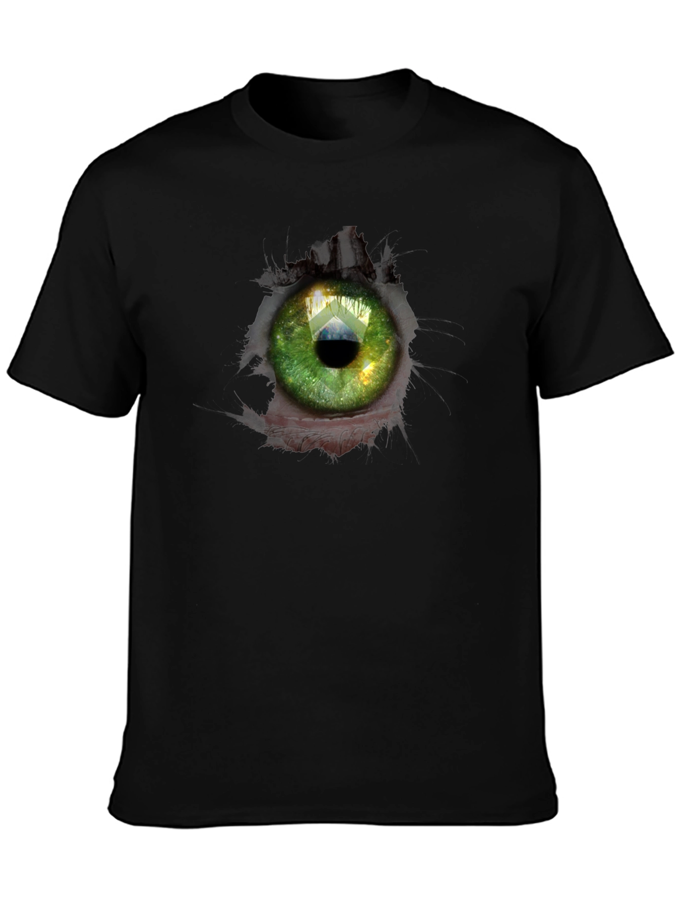 Black Surreal Eye Graphic Black T-Shirt view 3