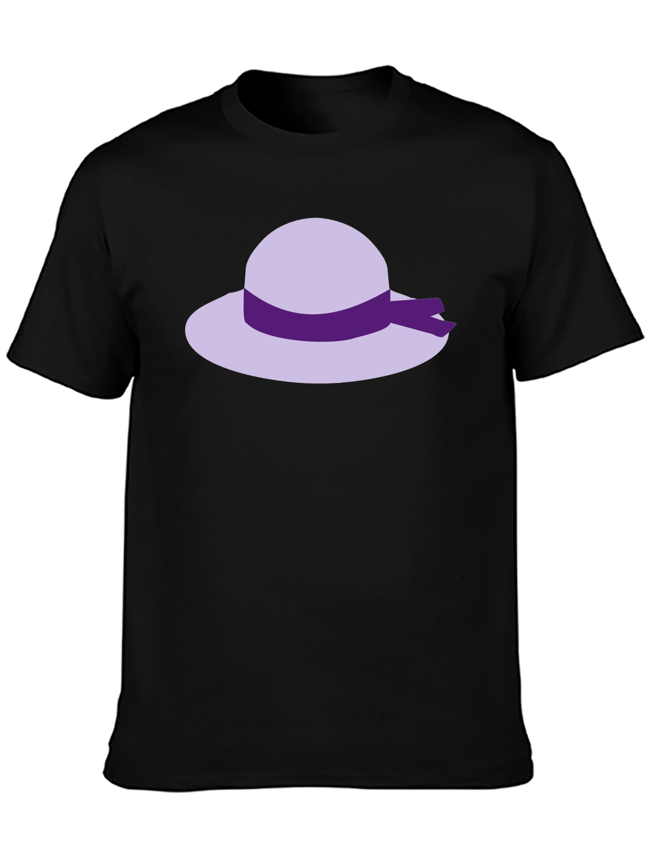 Black Novelty Hat Graphic T-Shirt - Casual Black Tee view 3