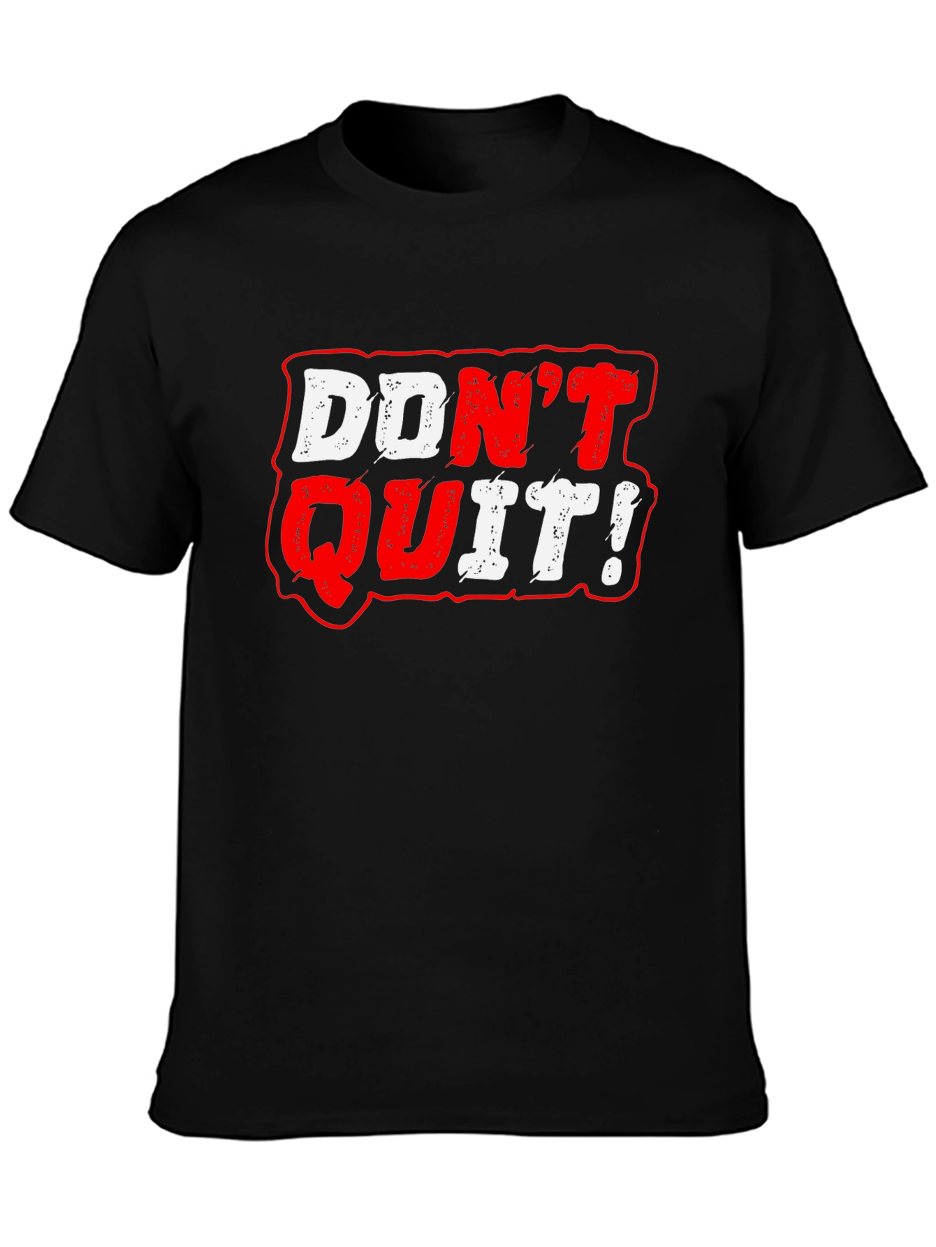 Black Don't Quit Graphic Tee - Motivational Black T-Shirt view 3
