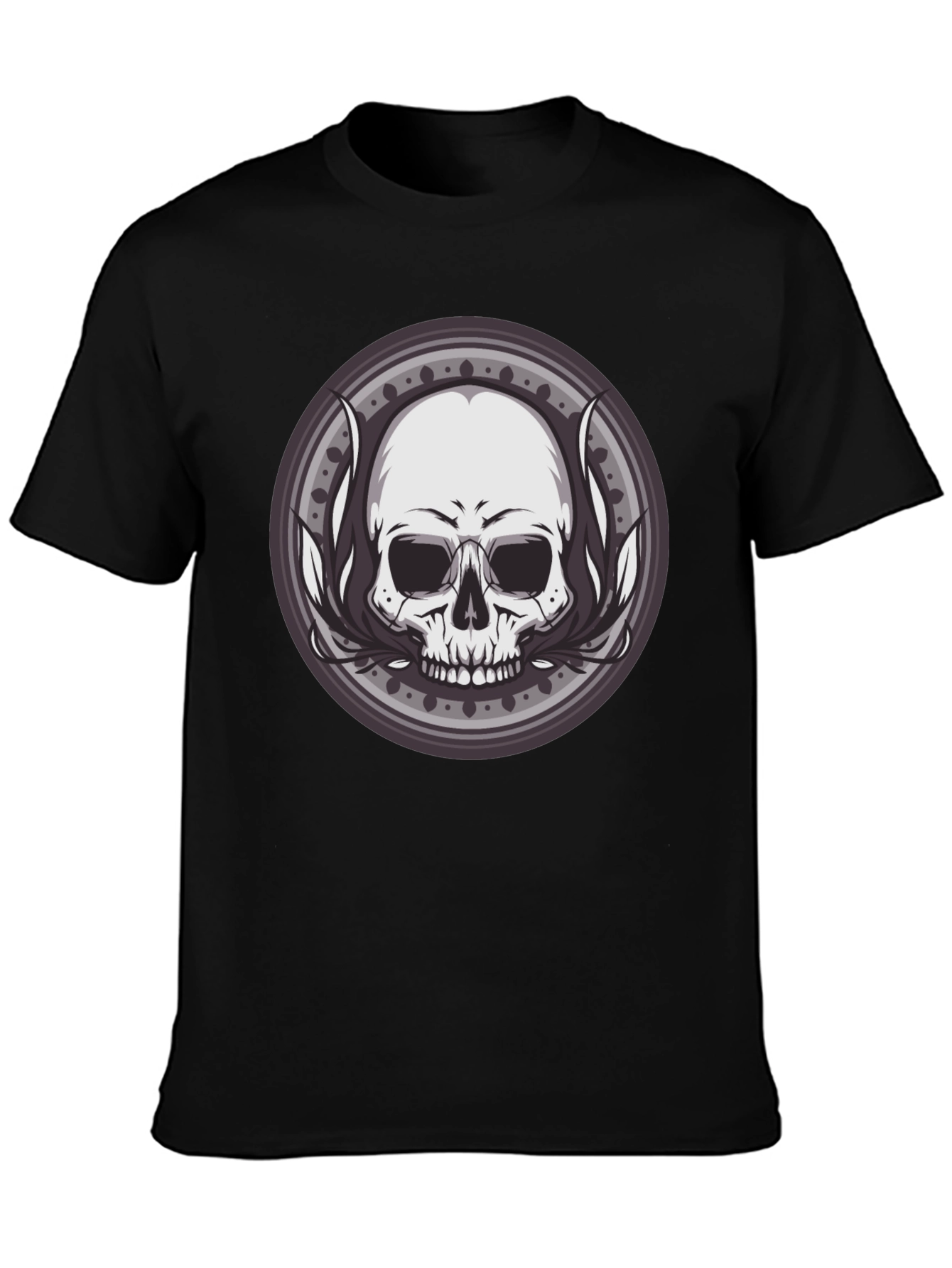 Black Skull Graphic Black T-Shirt - Edgy Style view 3