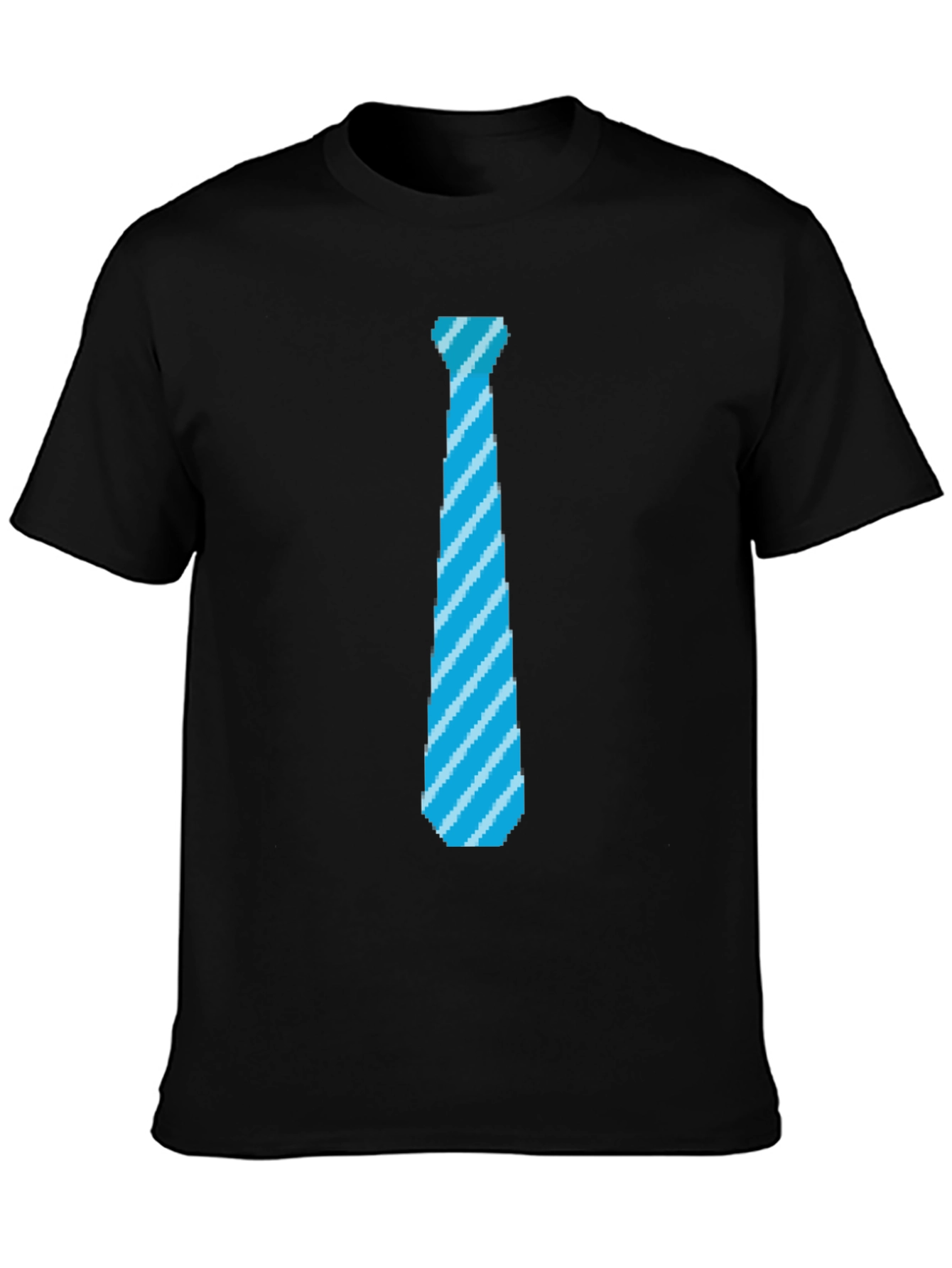 Black Pixel Tie Graphic T-Shirt - Fun Retro Design view 3