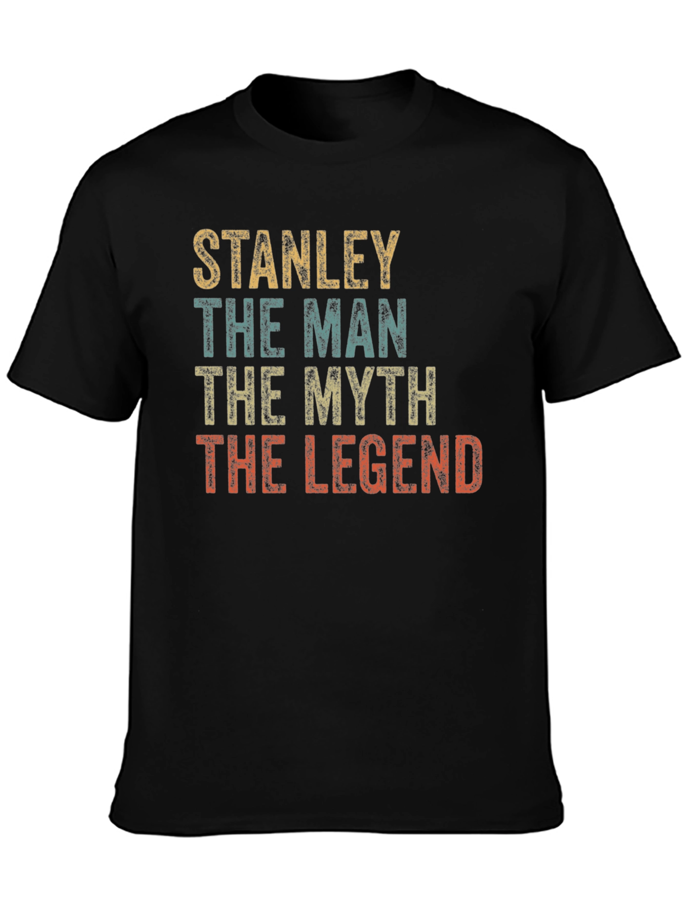 Black Stanley The Man, Myth, Legend T-Shirt - Black view 3