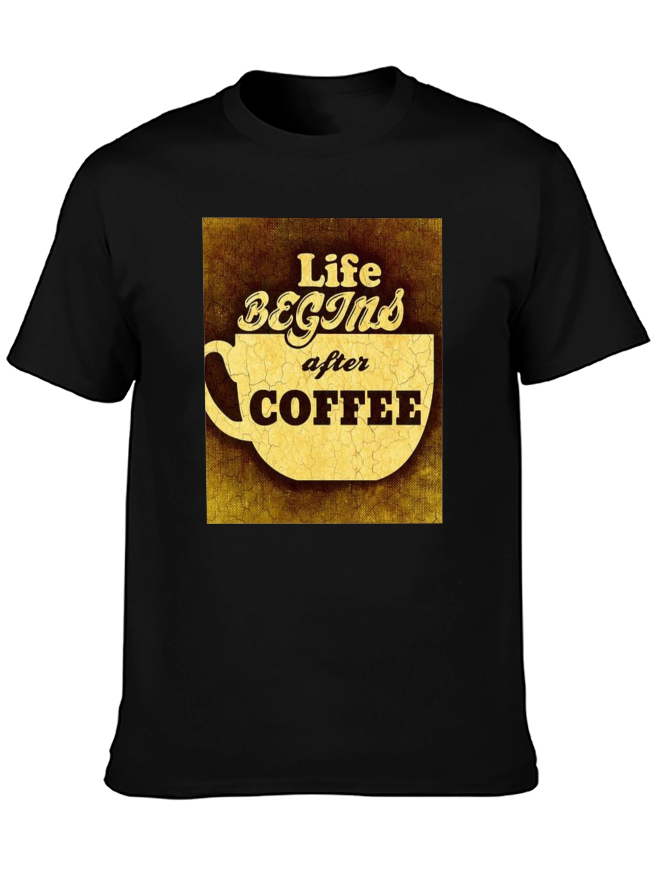 Black Life Begins After Coffee Graphic Tee view 3