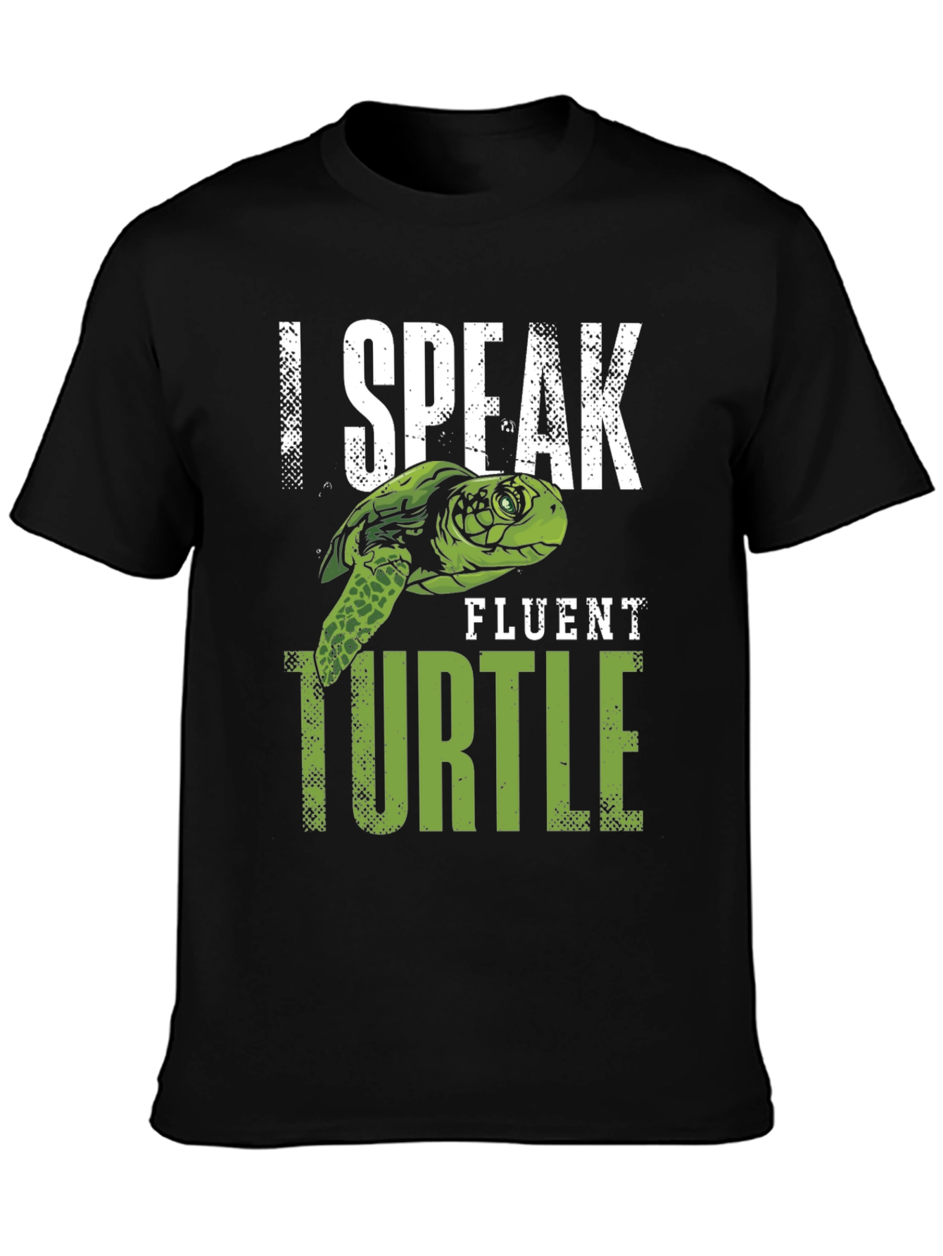 Black I Speak Fluent Turtle Graphic T-Shirt view 3