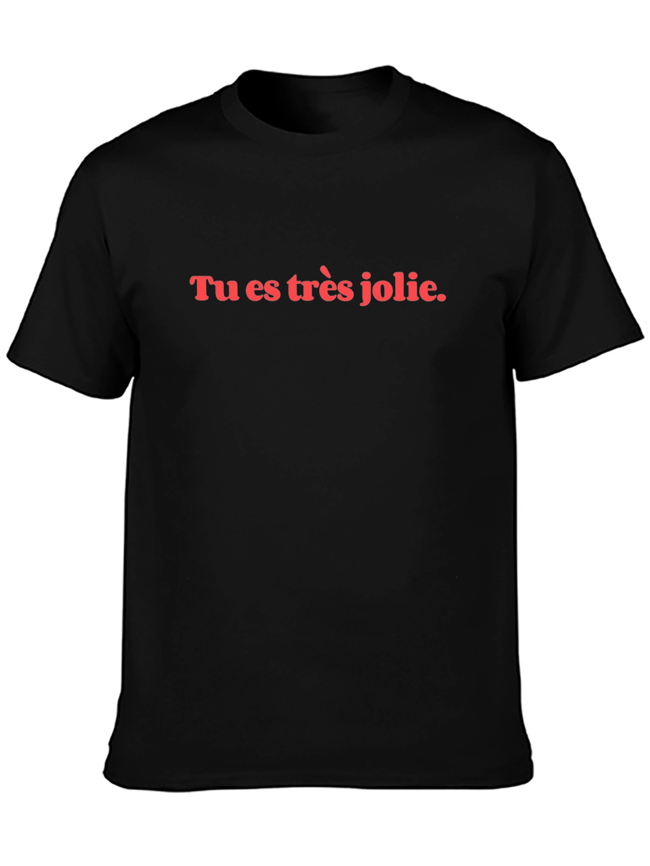 Black Tu Es Très Jolie T-Shirt - French Phrase Tee view 3