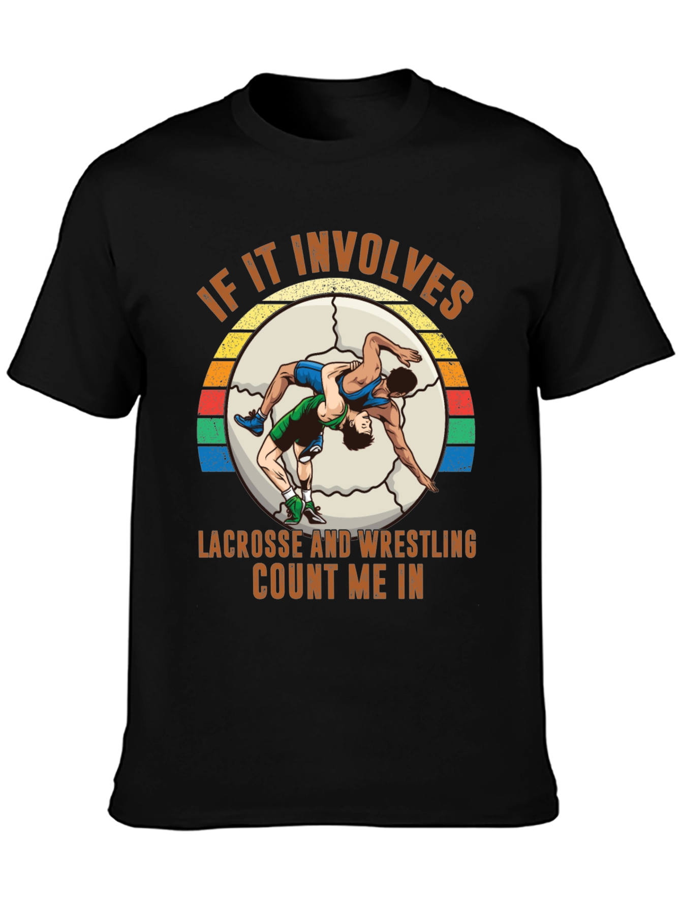 Black Lacrosse Wrestling T-Shirt - Count Me In! view 3