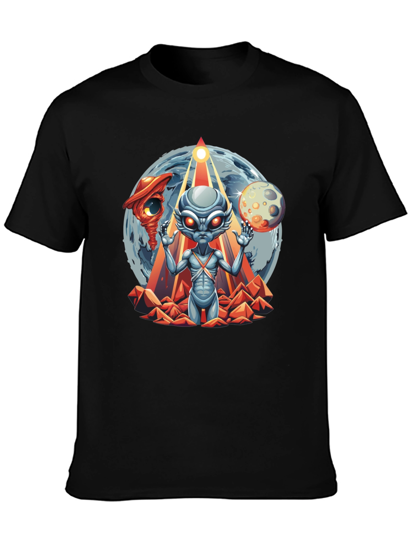 Alien Graphic T-Shirt: Sci-Fi Style, Black Tee - 3