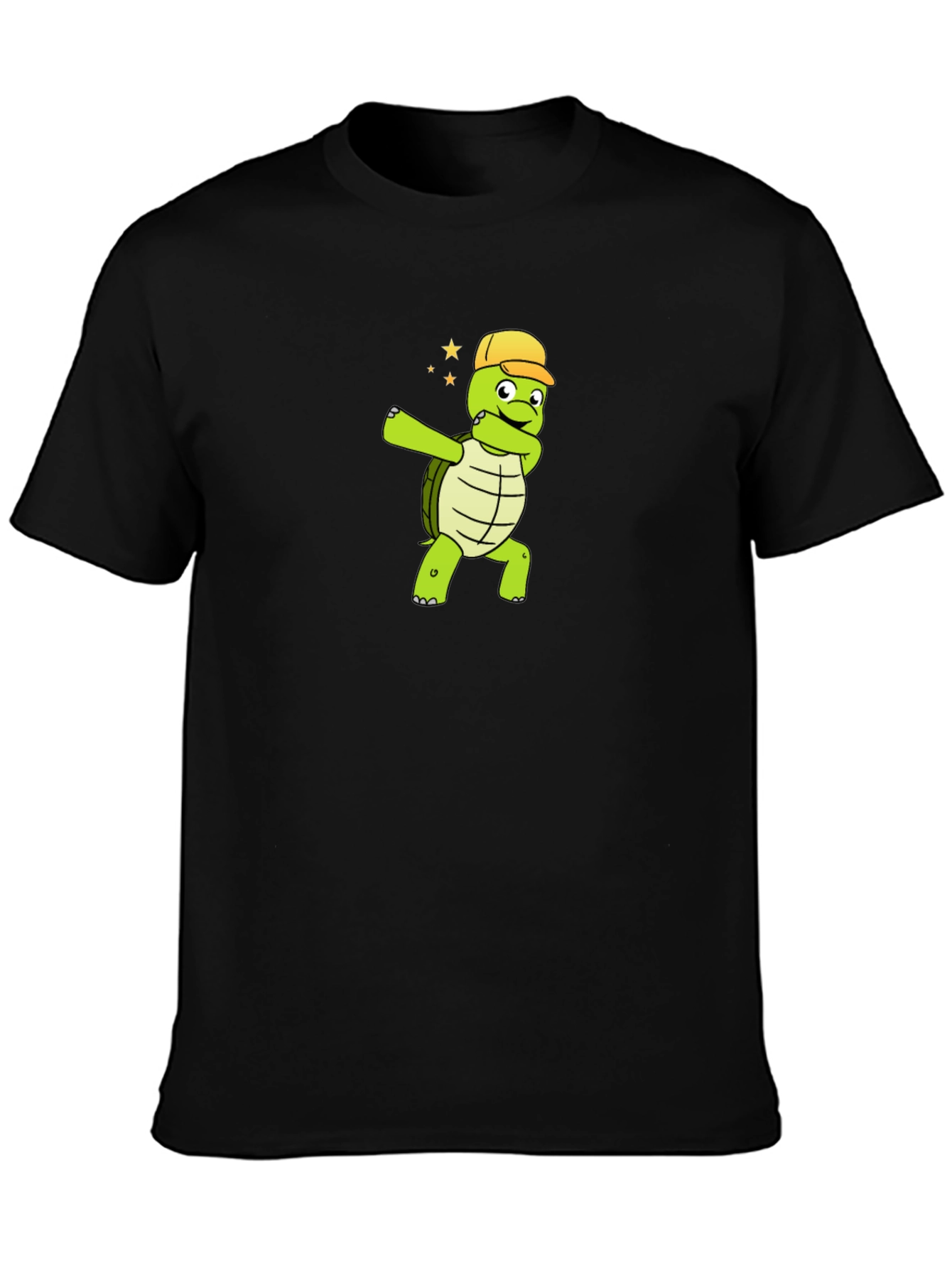 Black Dabbing Turtle Black T-Shirt view 3