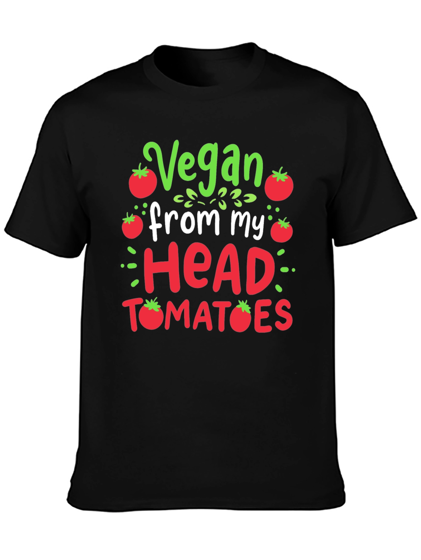 Black Vegan Tomato T-Shirt - Funny Plant Based Tee view 3