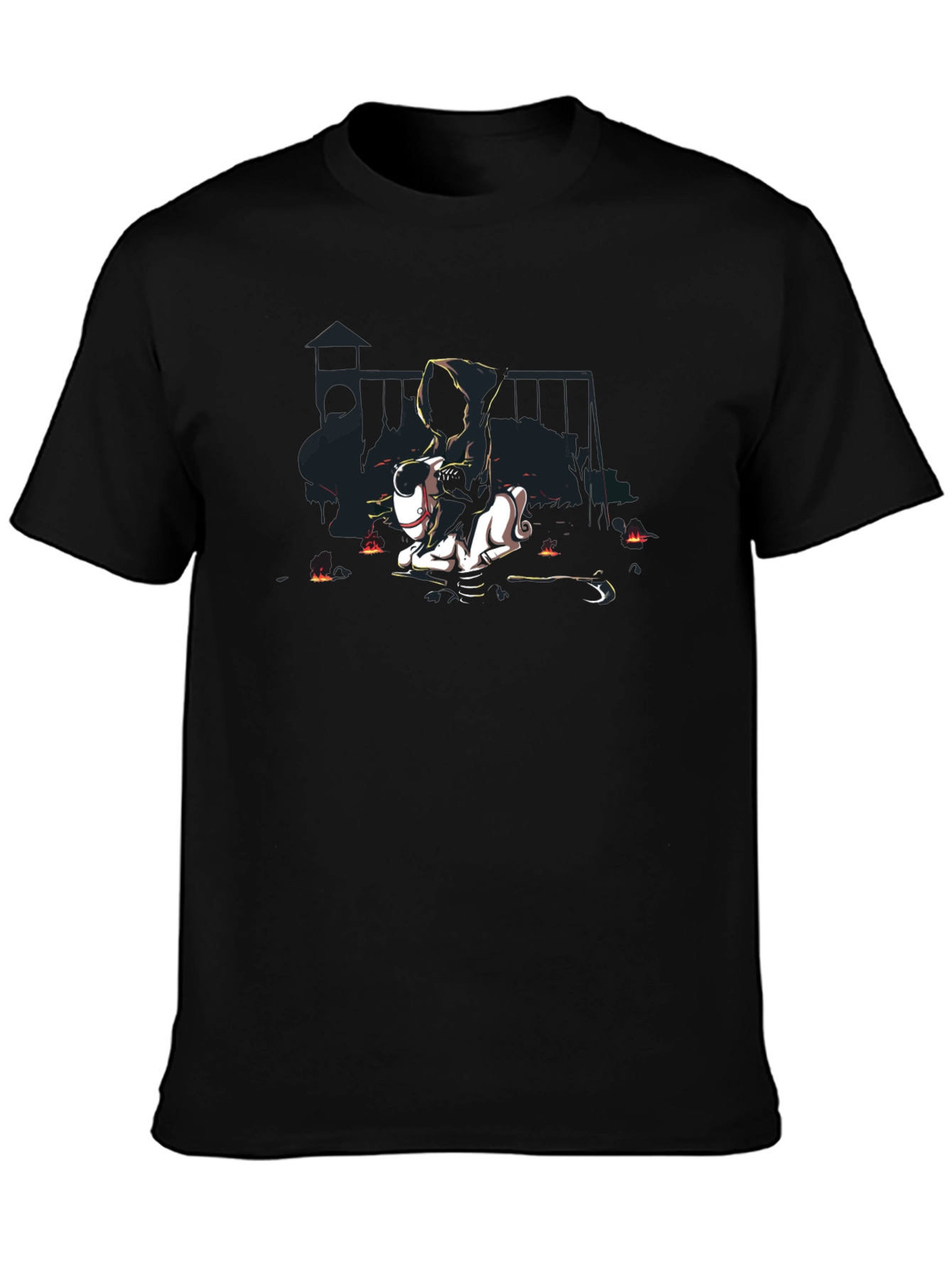 Black Grim Reaper Playground T-Shirt view 3