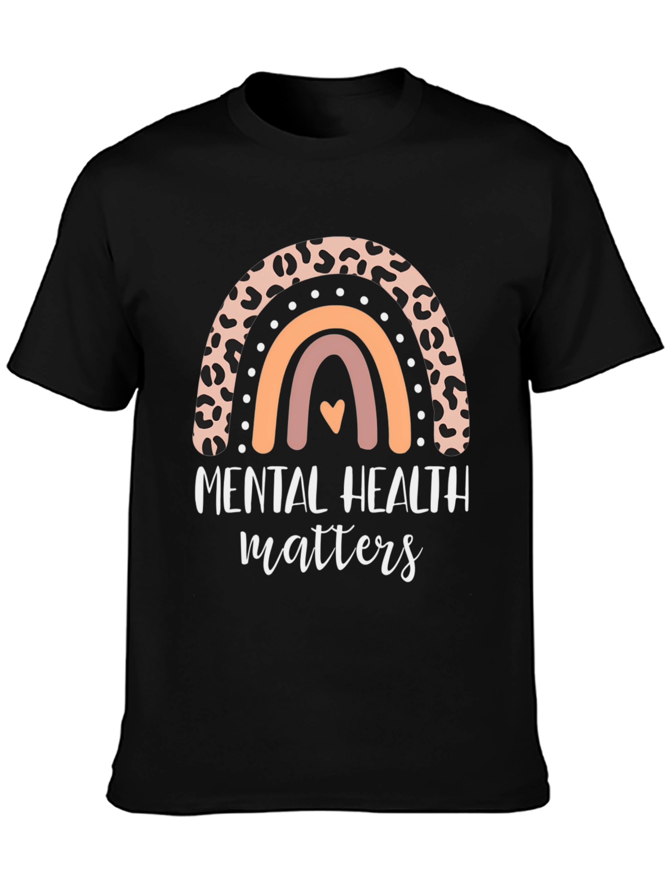 Black Mental Health Matters Rainbow Graphic T-Shirt view 3