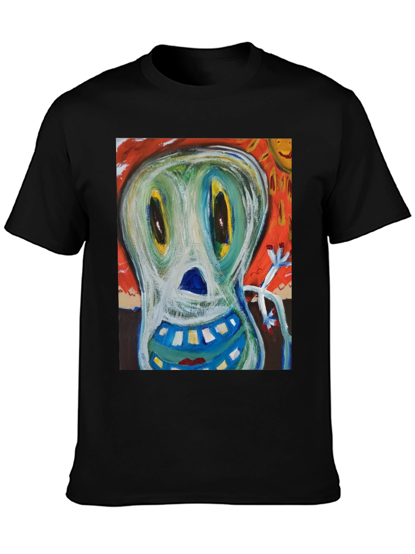 Black Abstract Art Graphic Tee - Quirky Style view 3