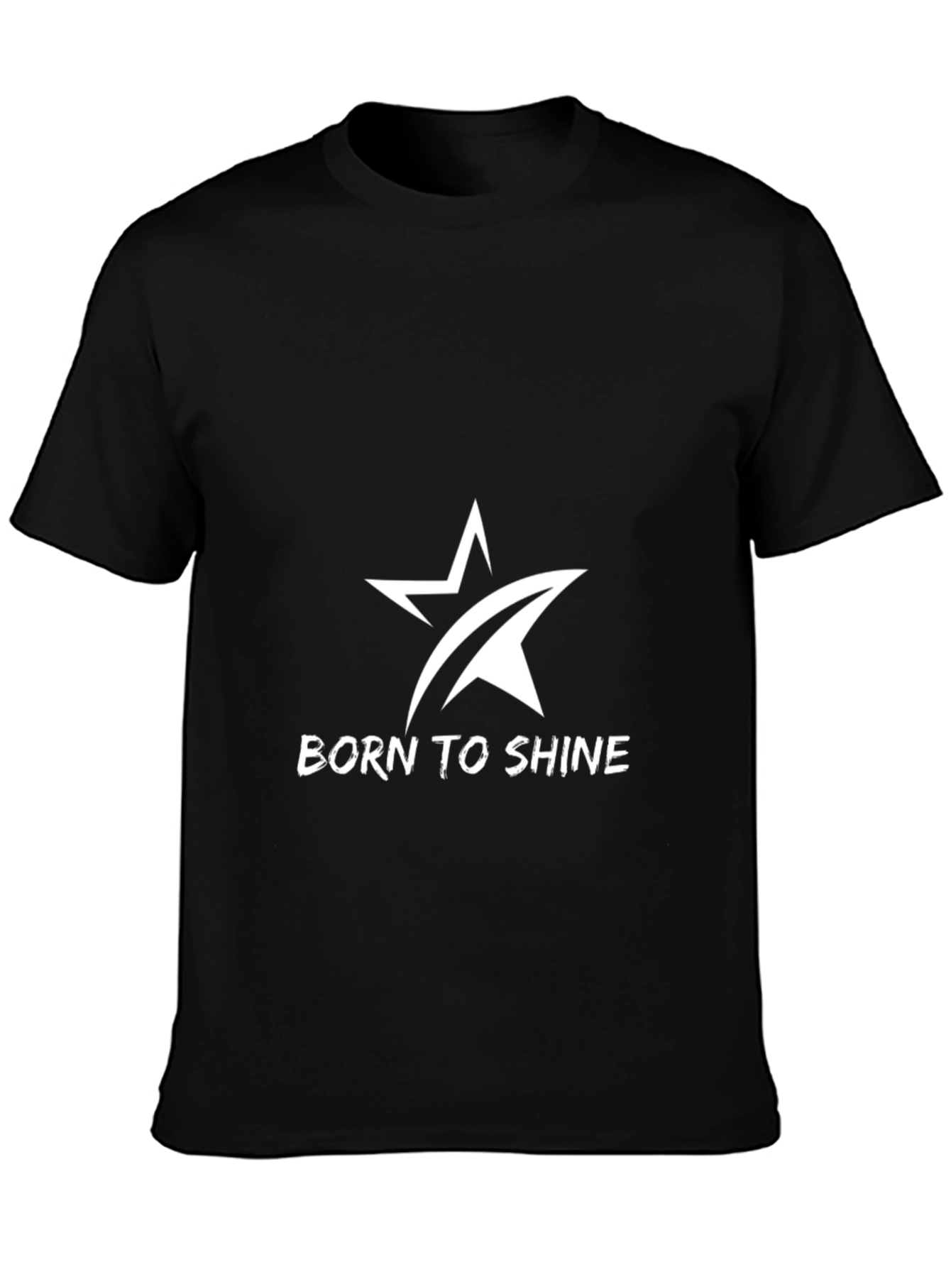 Black Born to Shine Graphic Tee - Black Cotton Blend view 3