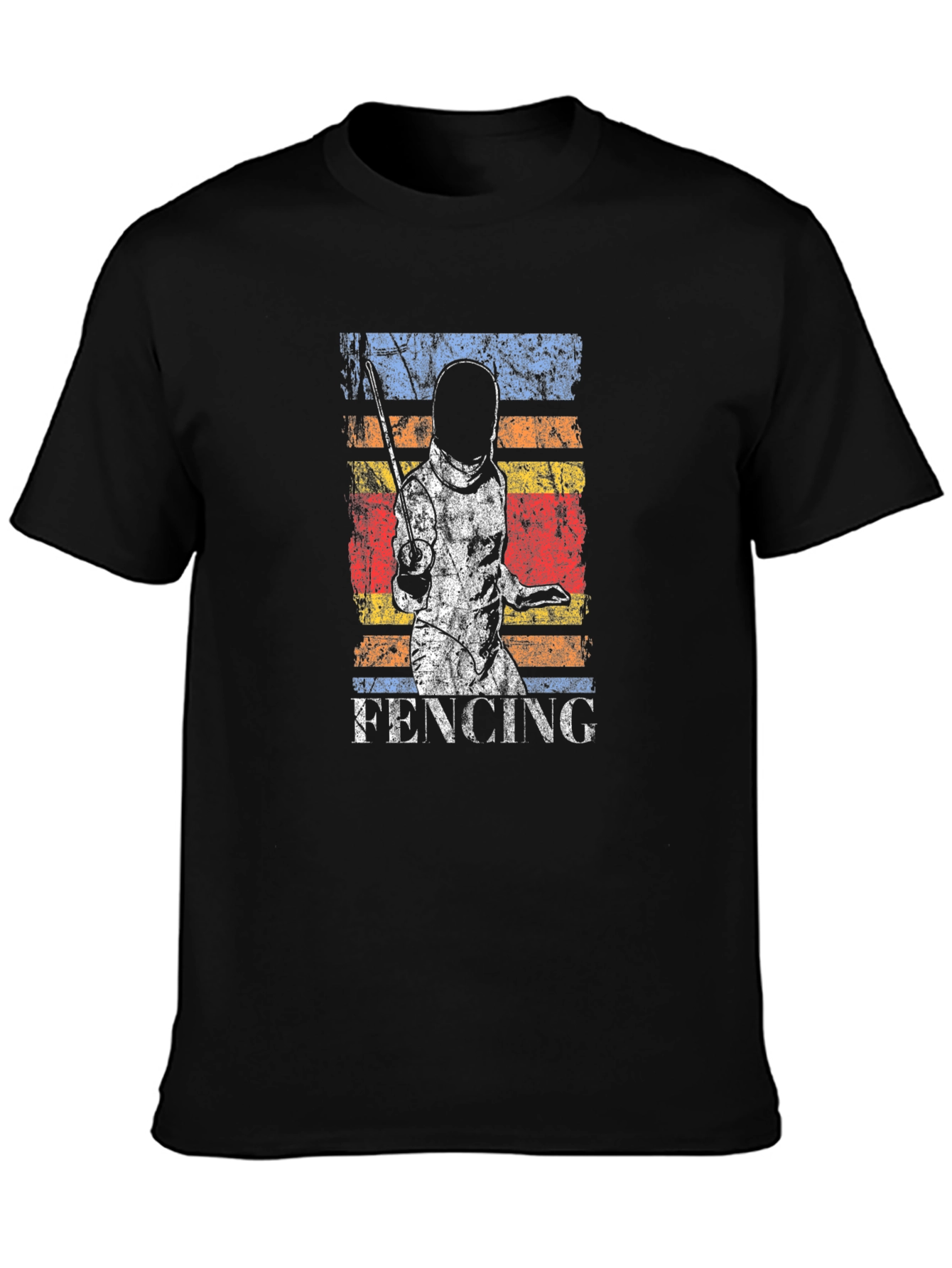 Black Fencing Graphic Print T-Shirt view 3