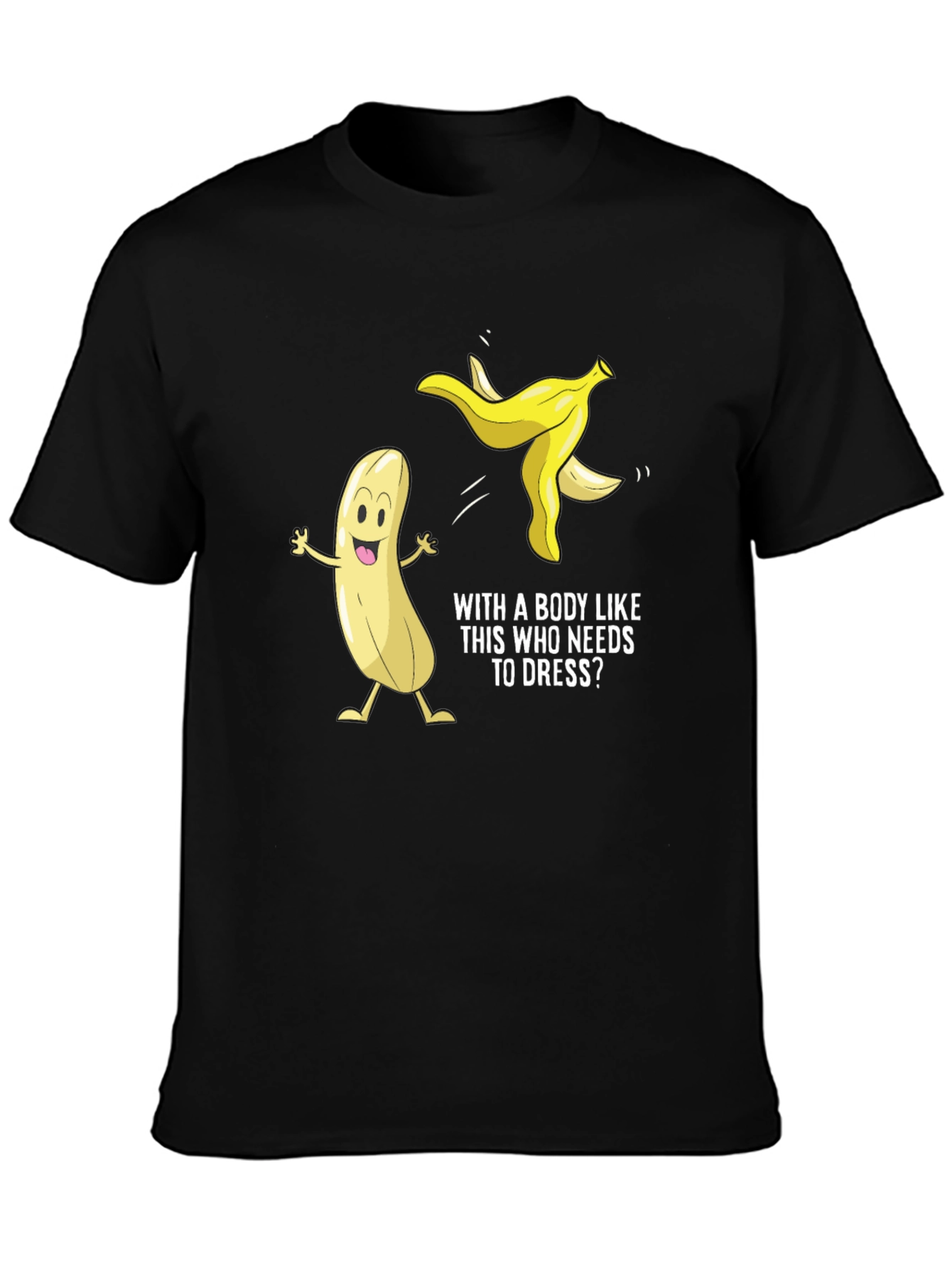 Black Funny Banana T-Shirt: With a Body Like This view 3