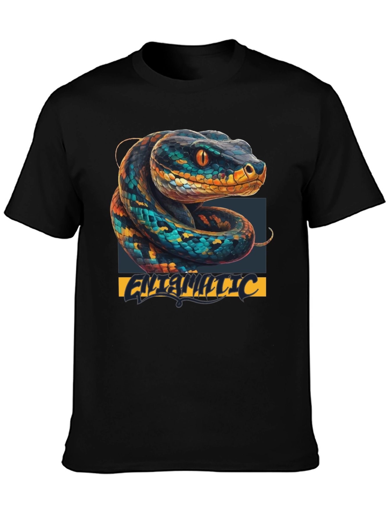 Black Snake Graphic T-Shirt - Cool Animal Print Tee view 3