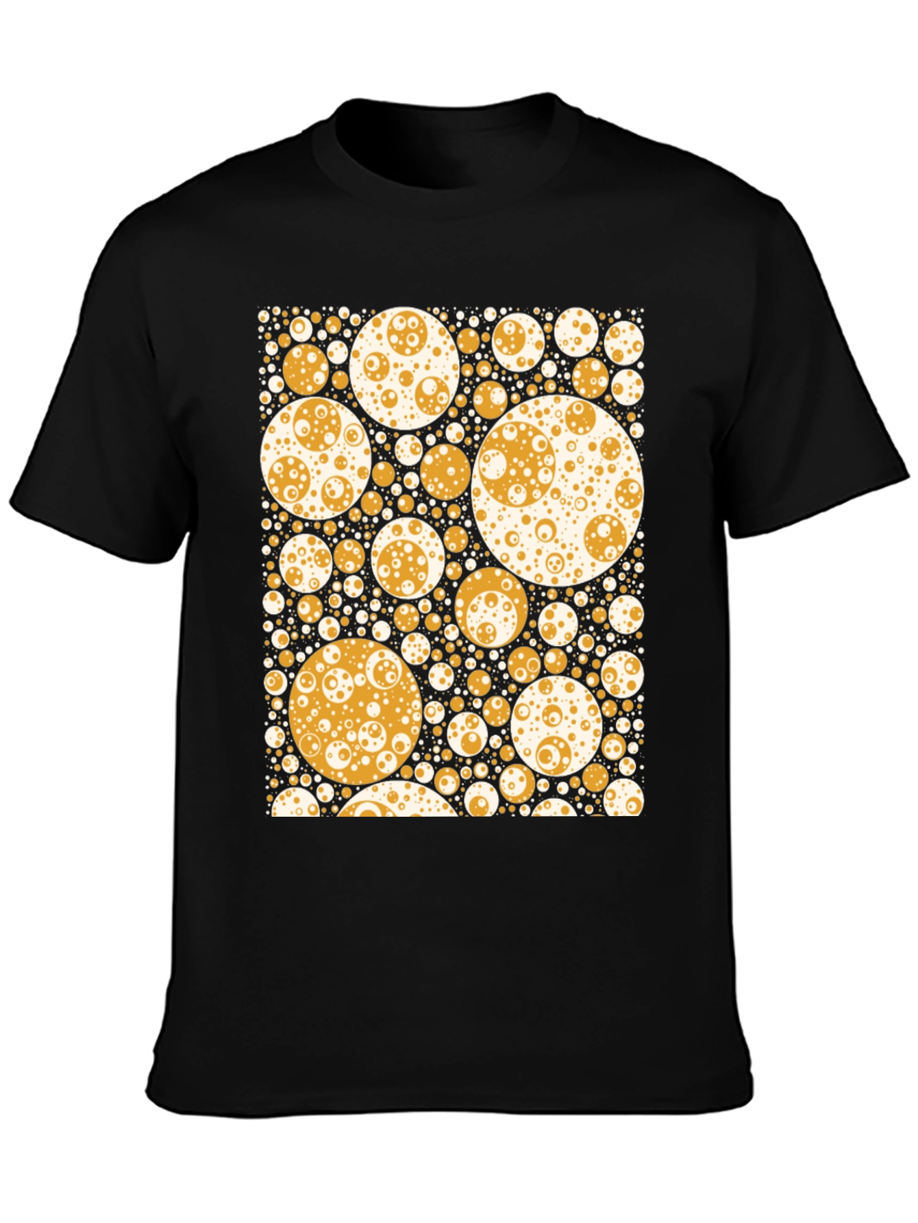 Black Geometric Bubble Print T-Shirt - Black view 3