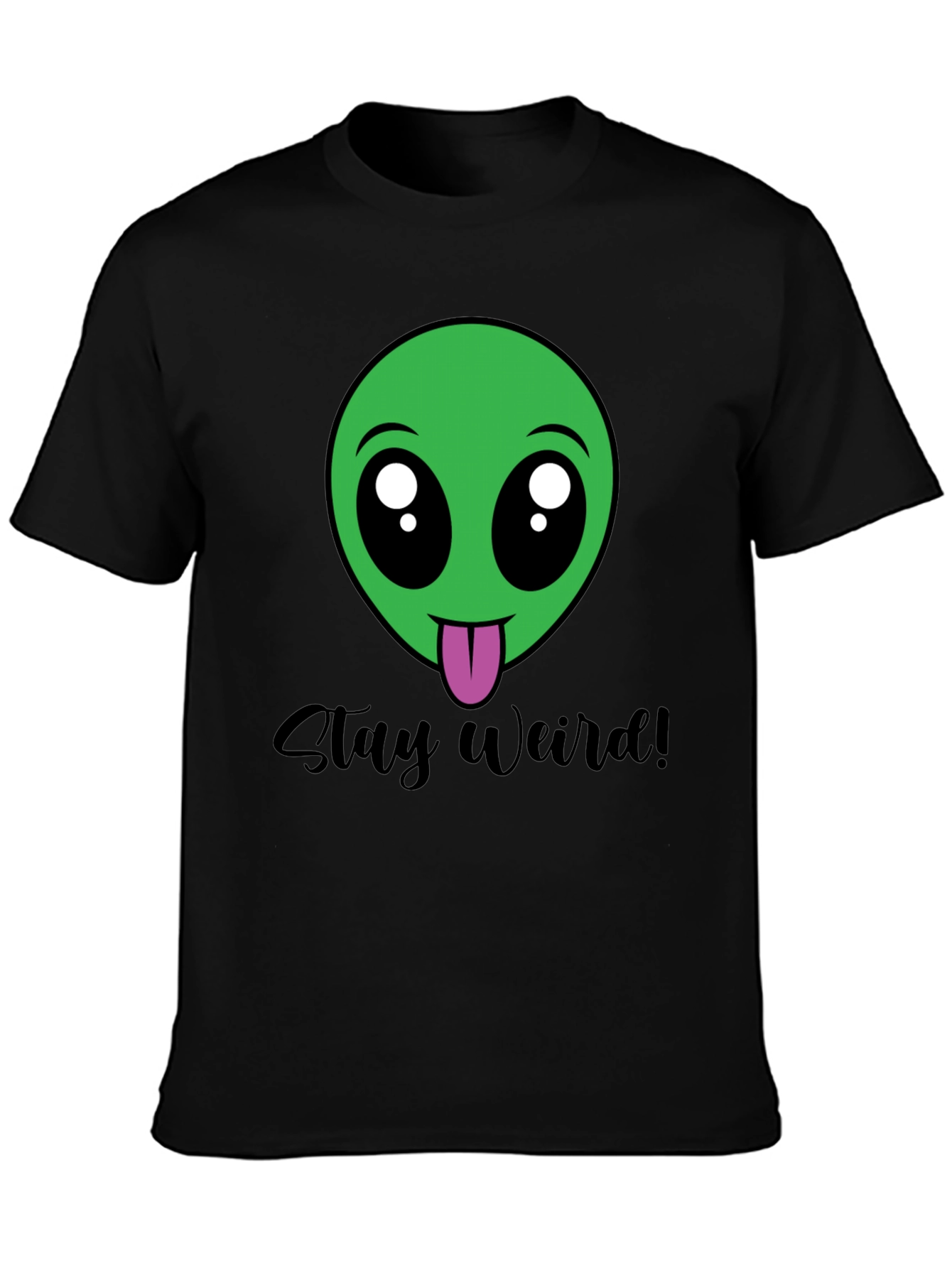 Black Stay Weird Alien Tee - Black view 3