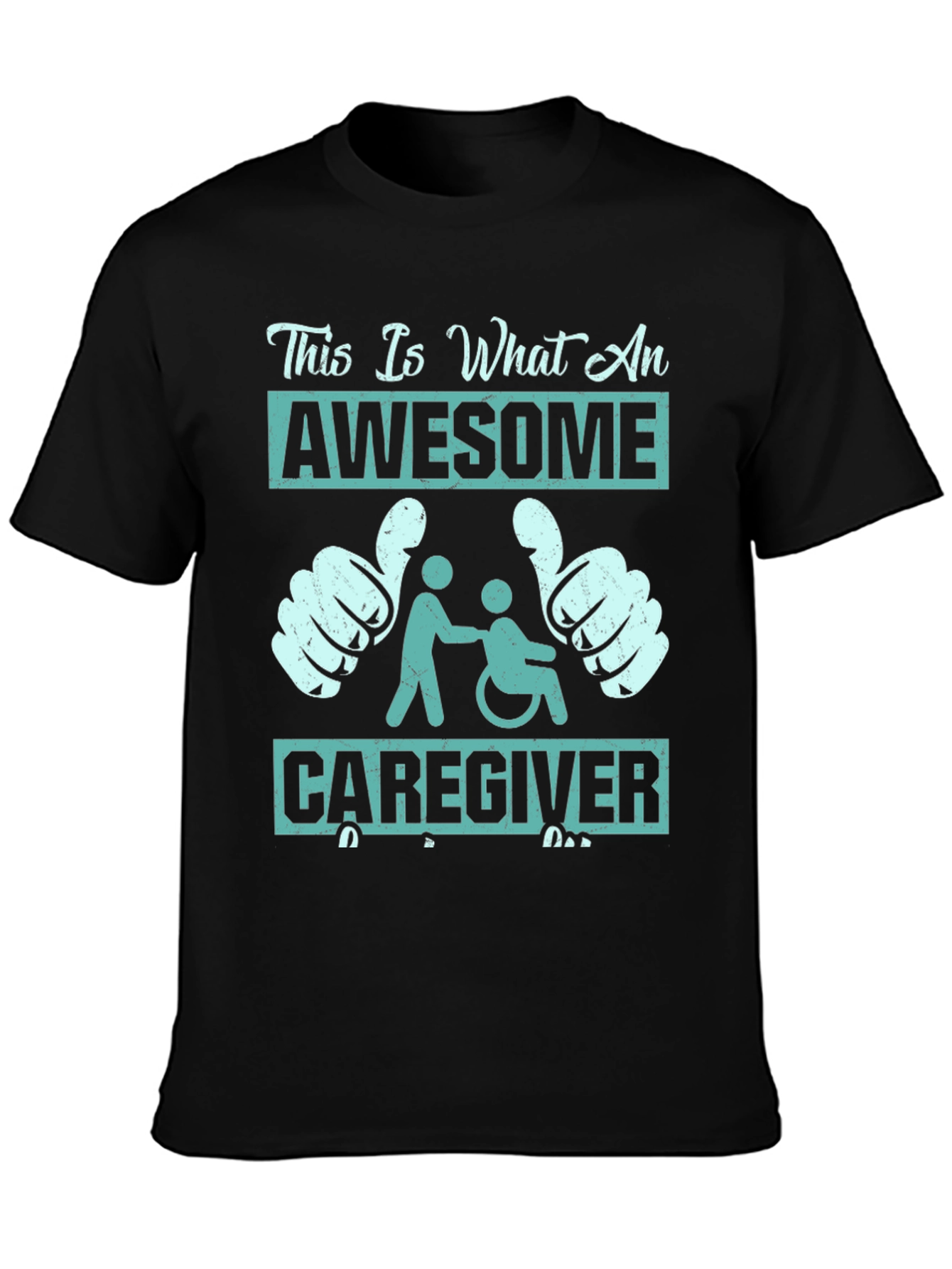 Black Awesome Caregiver T-Shirt - Support & Appreciation view 3