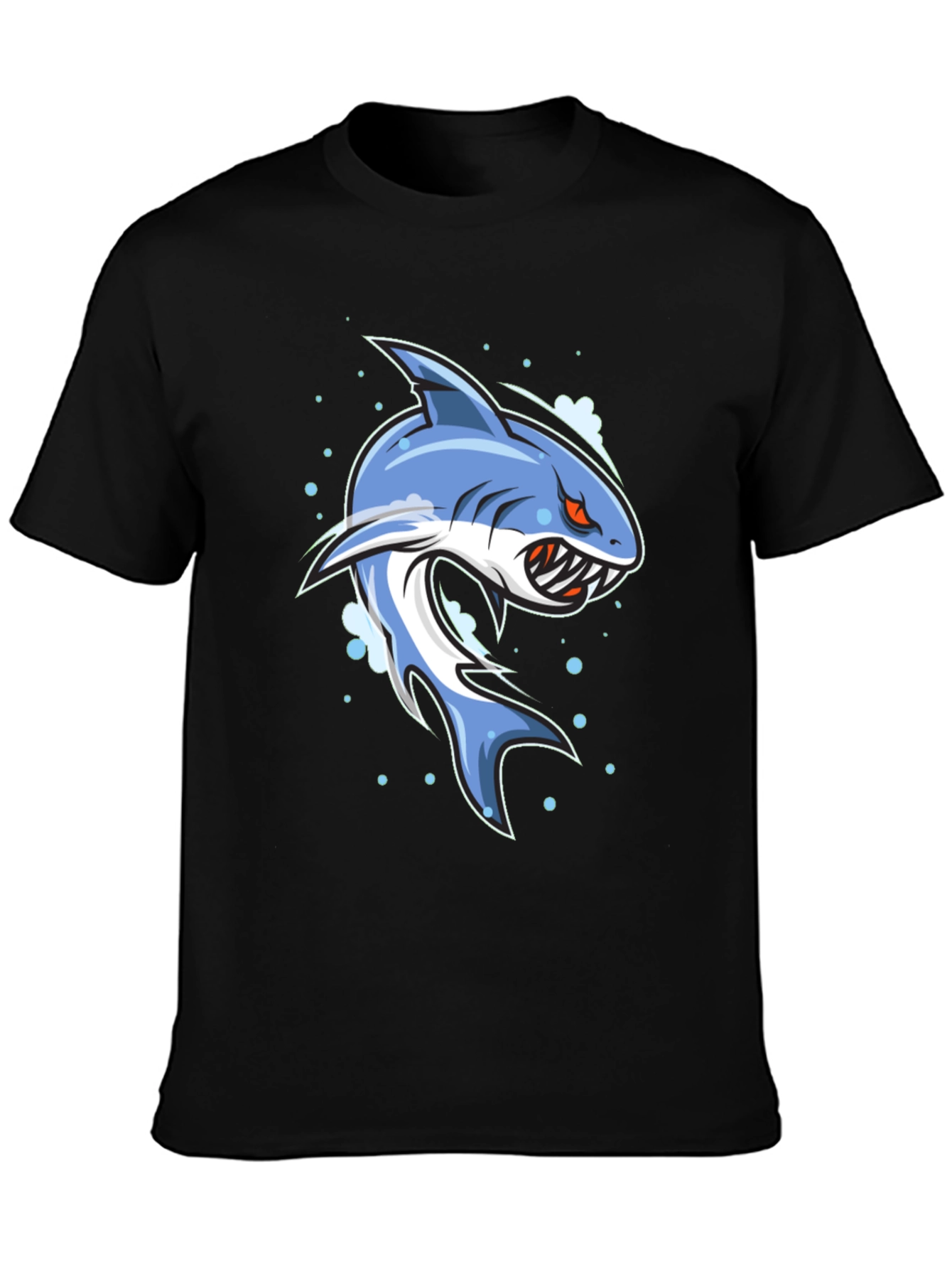 Black Shark Graphic Print Black T-Shirt for Men view 3