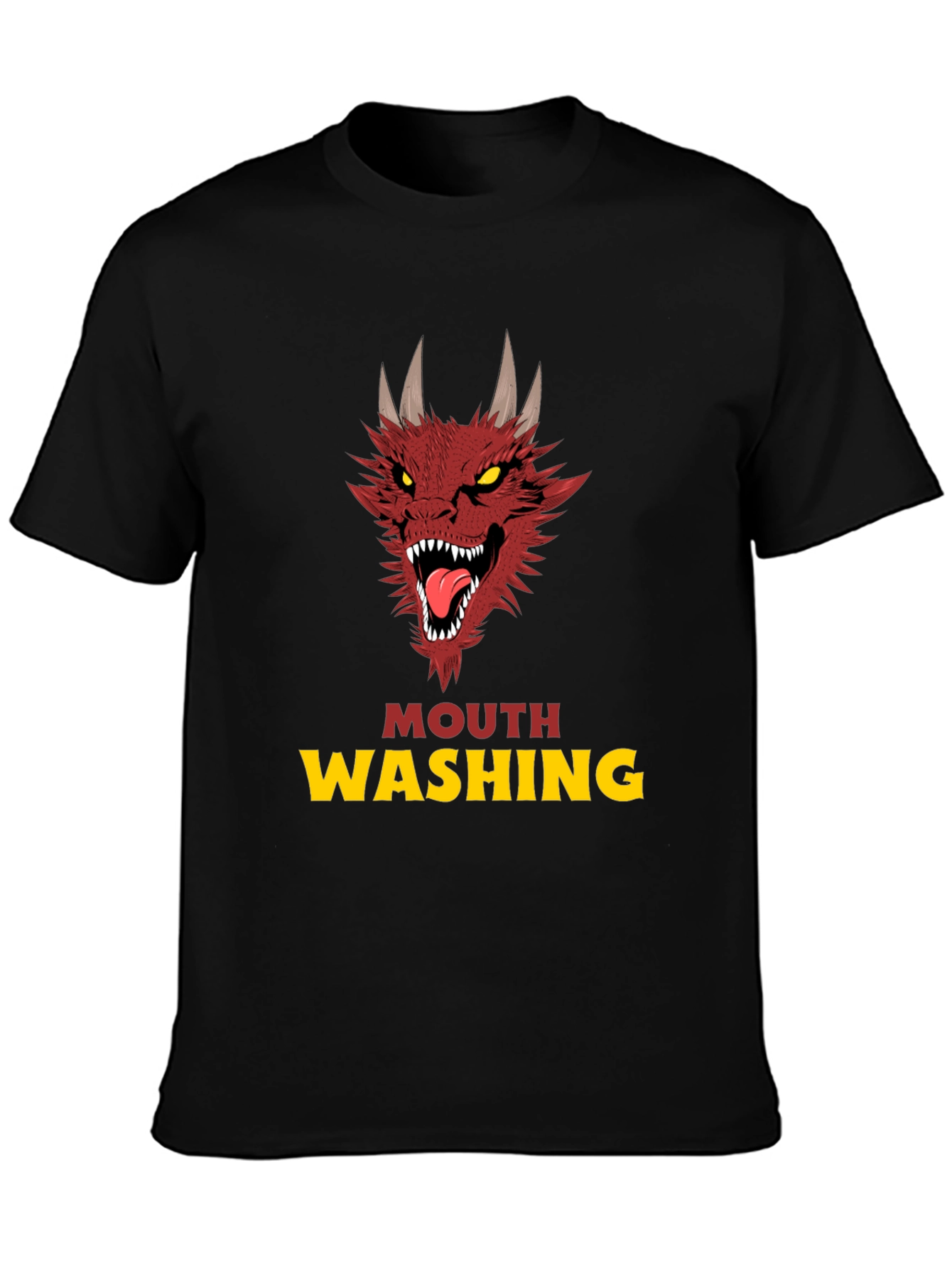 Black Mouth Washing Dragon Graphic T-Shirt - Black view 3