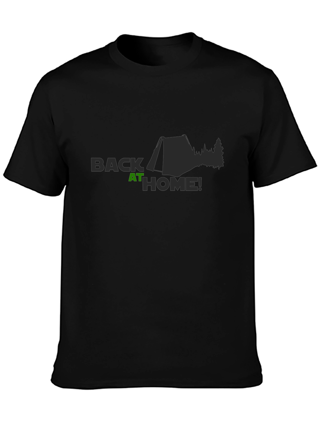 Black Back At Home Camping T-Shirt view 3