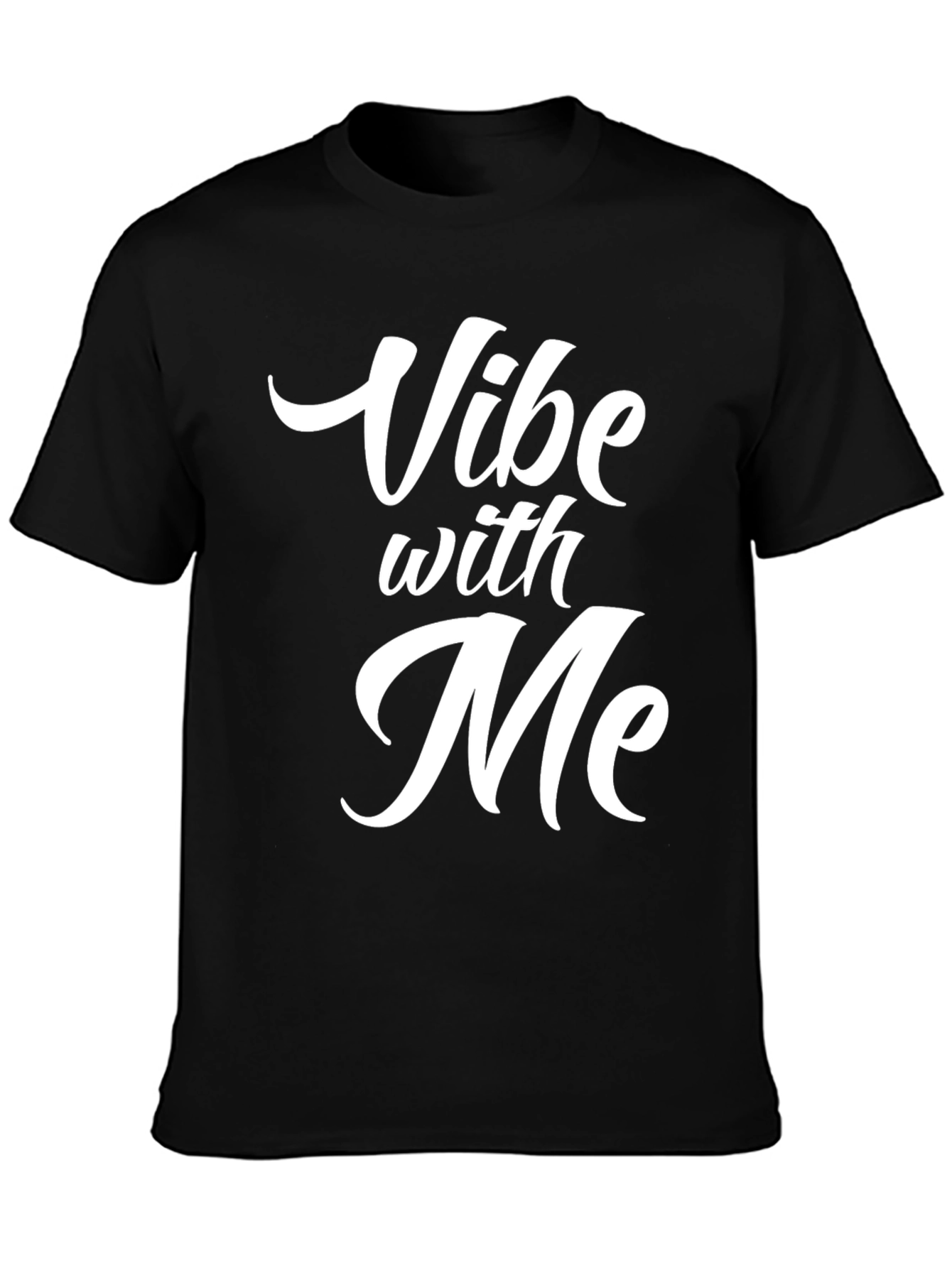 Black Vibe With Me Graphic T-Shirt - Casual Style view 3