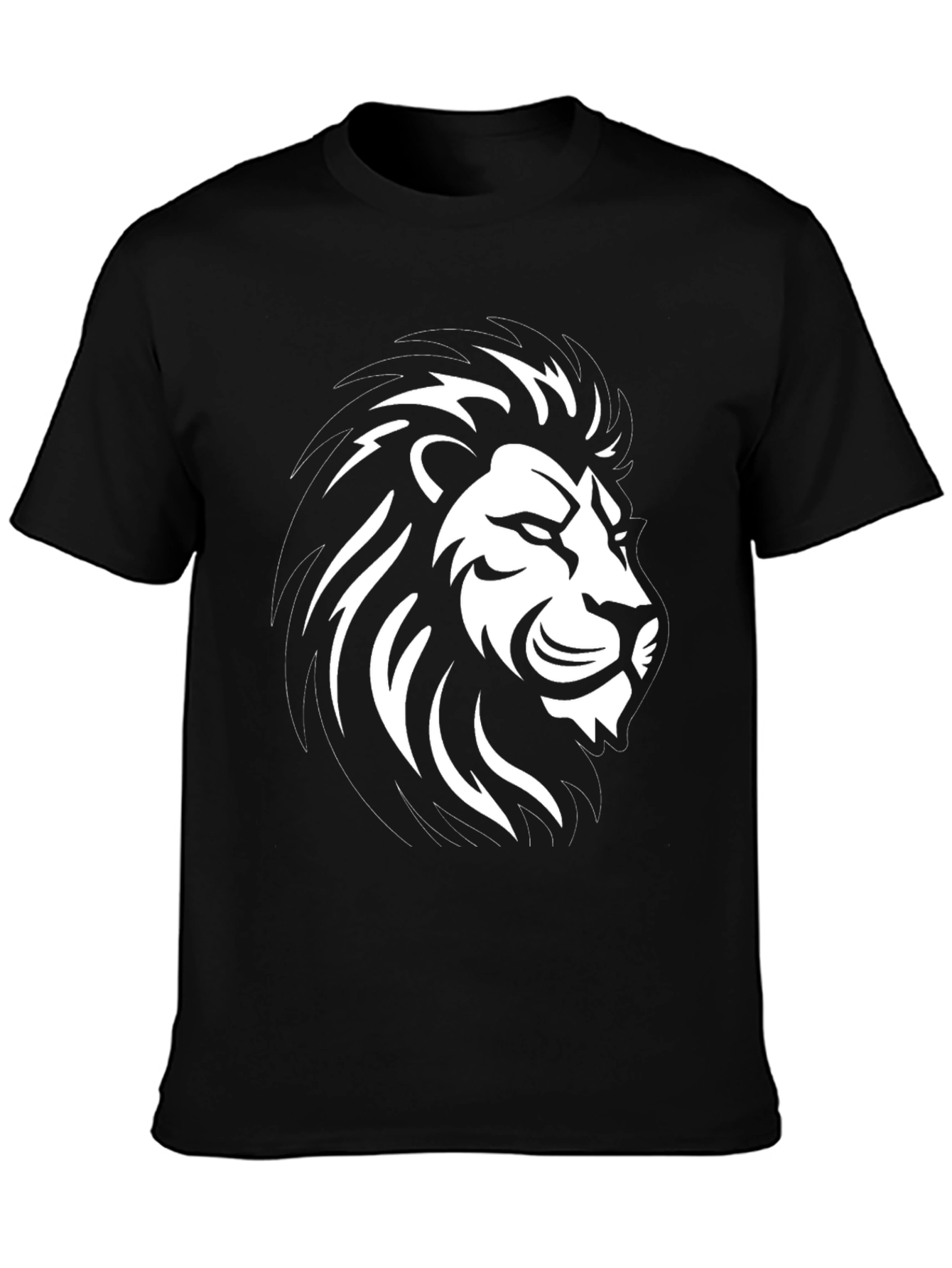 Black Lion Graphic Black T-Shirt - Men's Fashion view 3