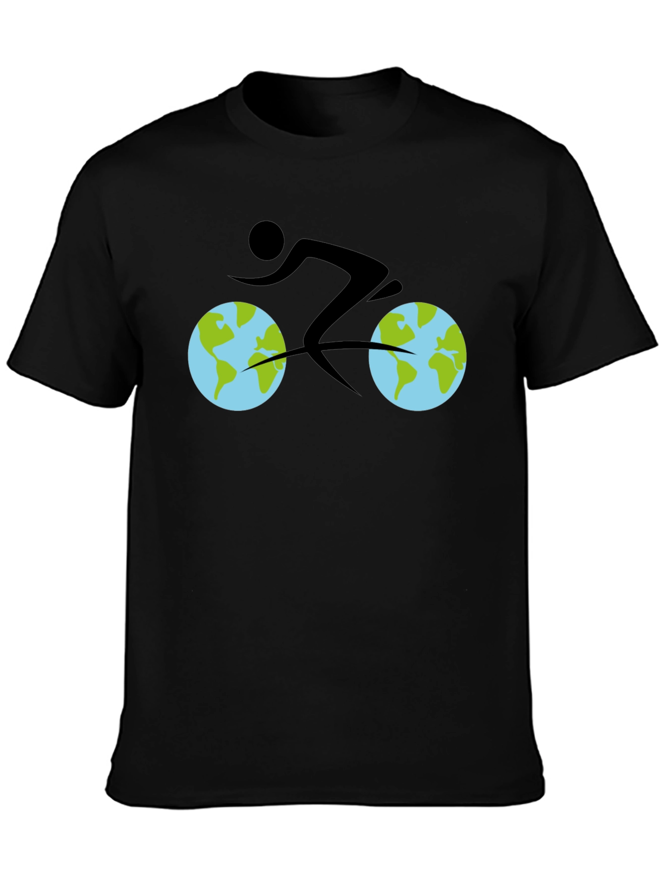 Black Earth Cyclist Graphic Tee - Black Cotton view 3