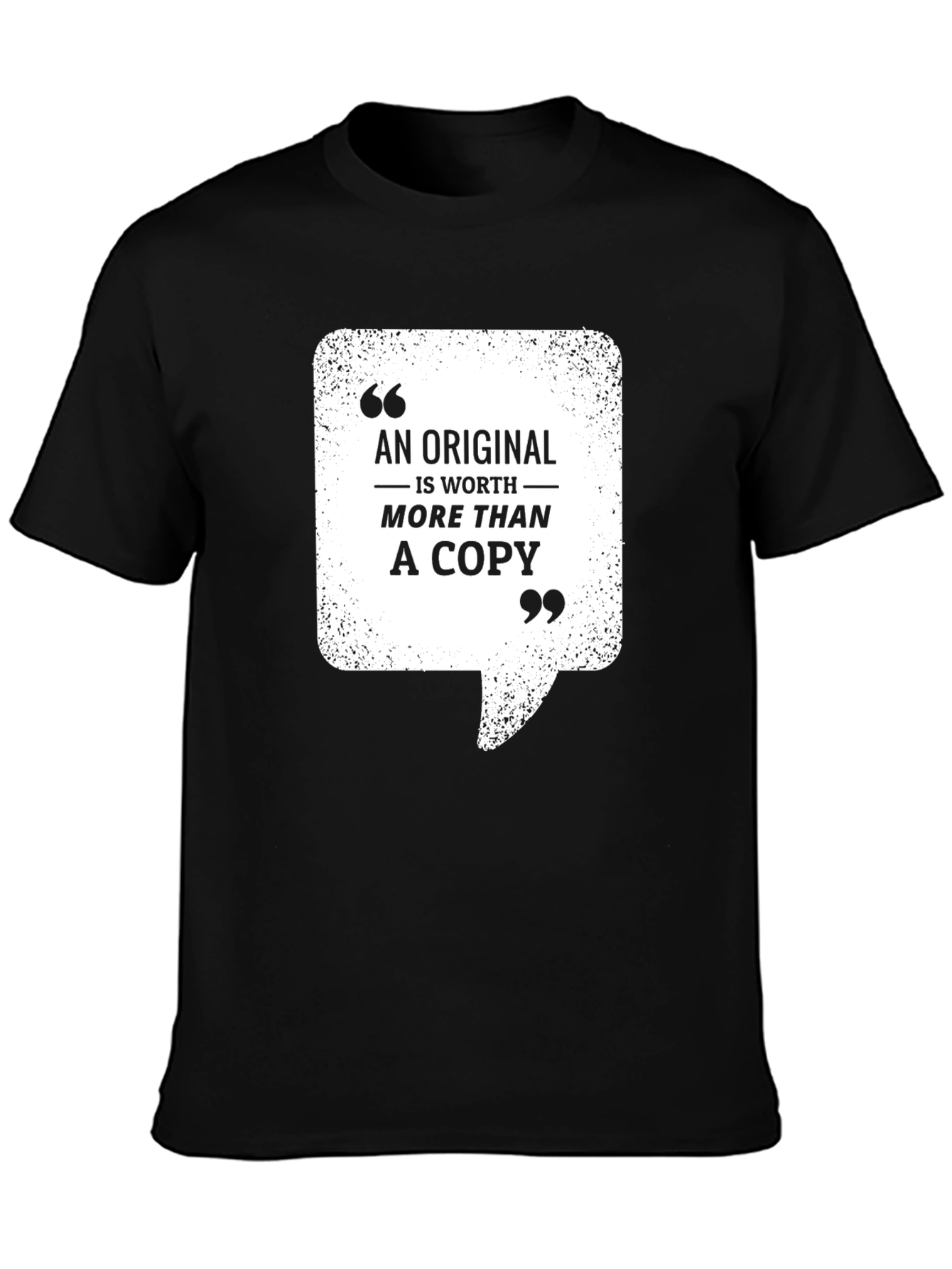 Black Original Worth More Than Copy Black T-Shirt view 3