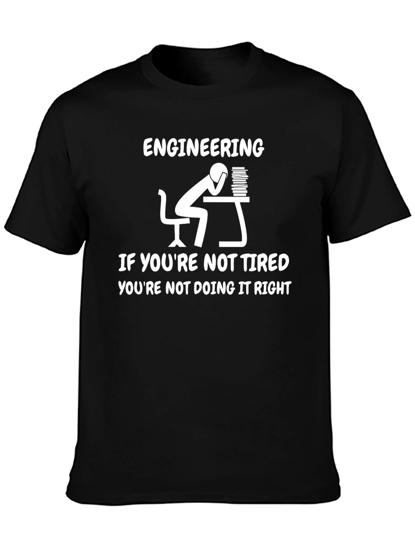 Black Engineering Tiredness T-Shirt view 3